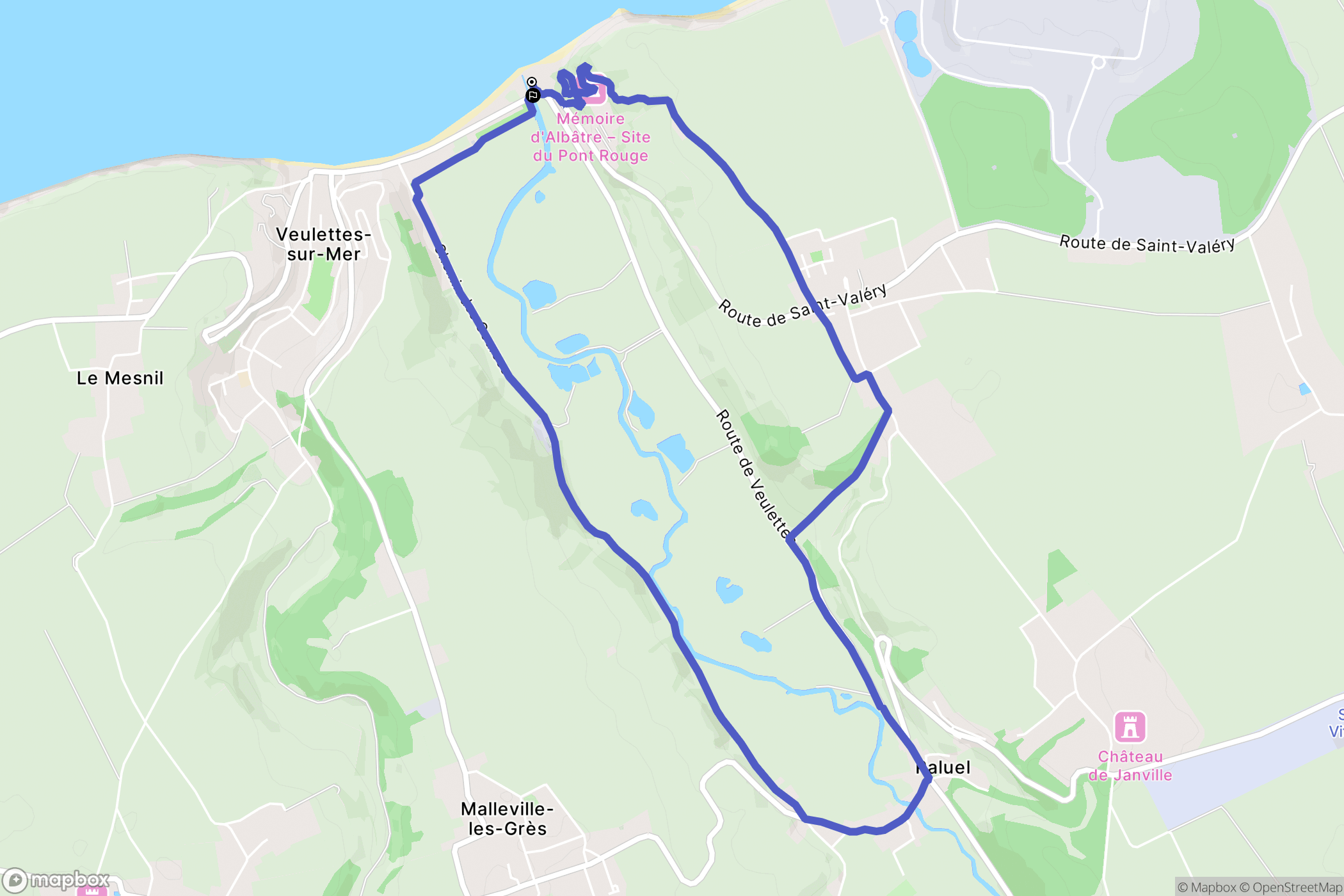 Veulettes-sur-Mer : carte du parcours de randonnée - France