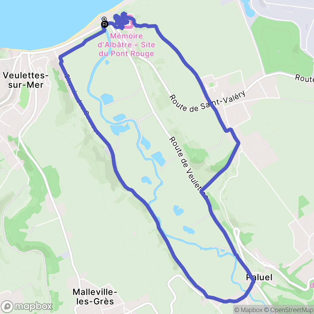 Veulettes-sur-Mer : carte du parcours de randonnée - France