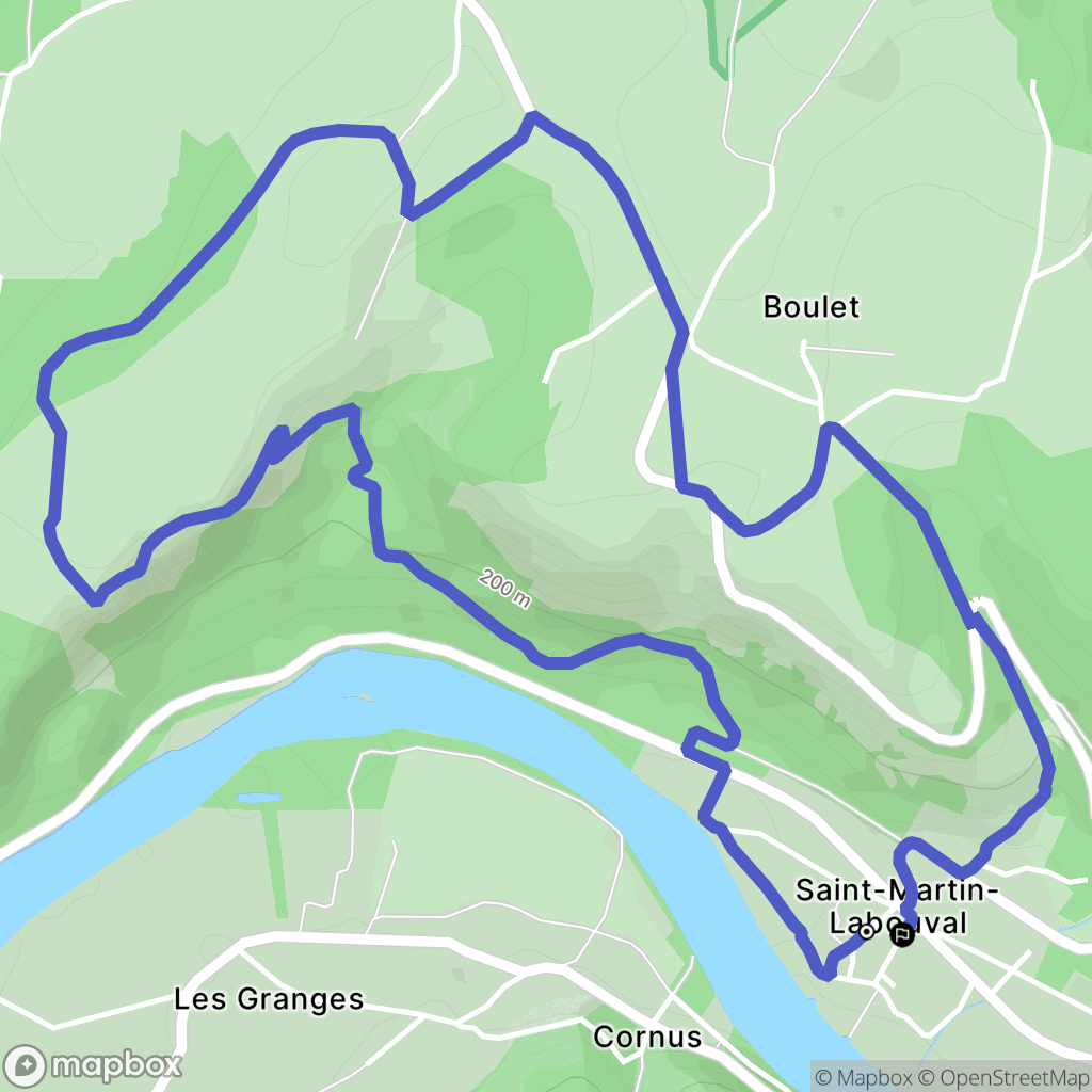 Saint-Martin-Labouval : carte du parcours de randonnée - France