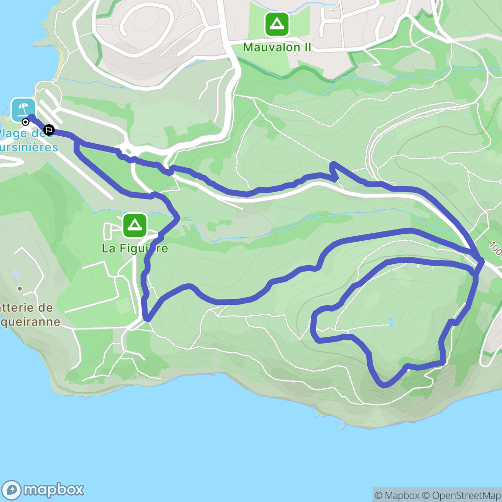 Le Pradet : carte du parcours de randonnée - France