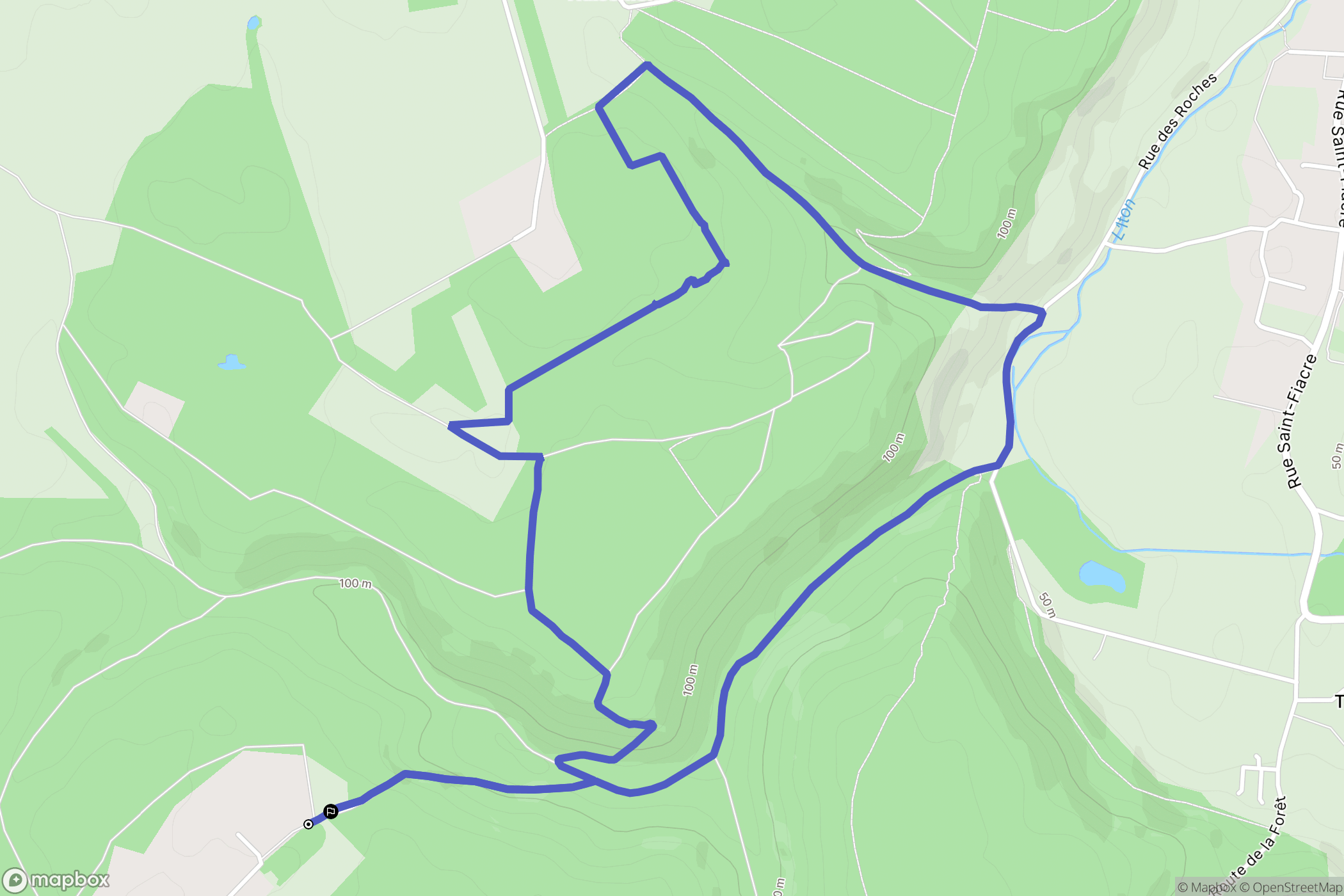 Sacquenville : carte du parcours de randonnée - France