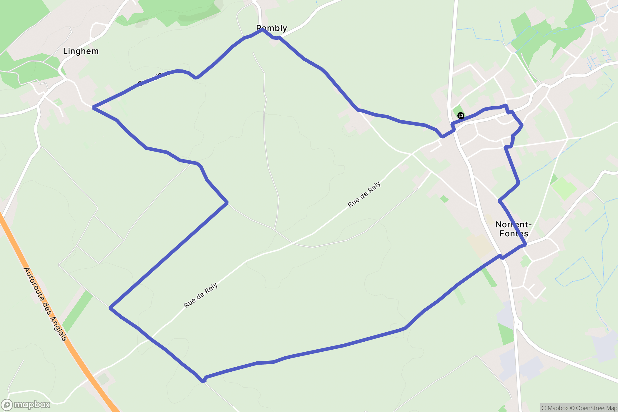Norrent-Fontes : carte du parcours de randonnée - France