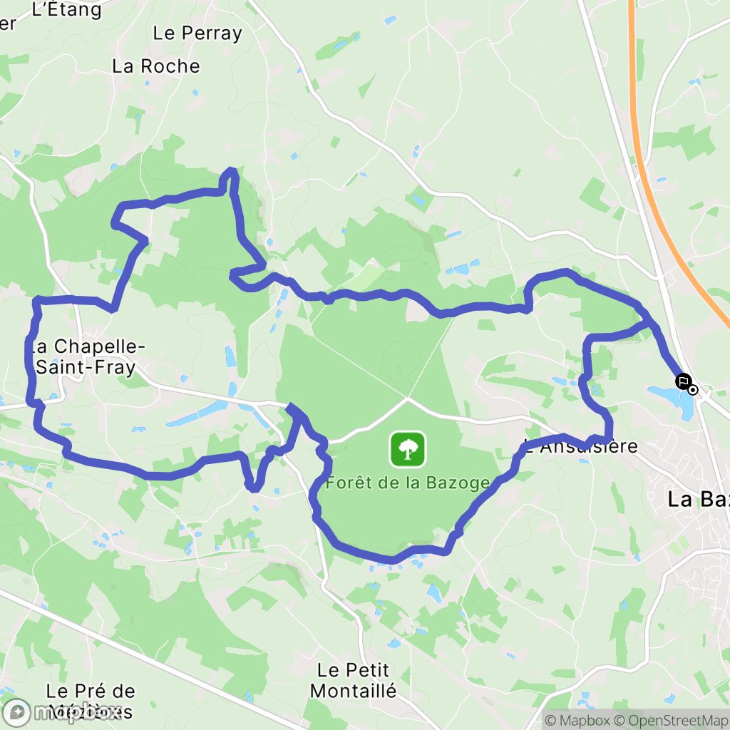 La Bazoge : carte du parcours de randonnée - France