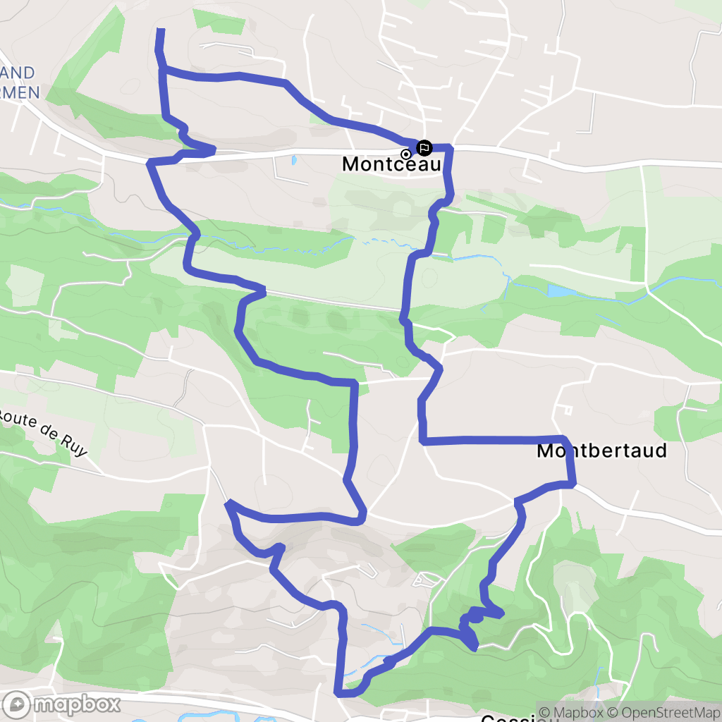 Ruy-Montceau : carte du parcours de randonnée - France