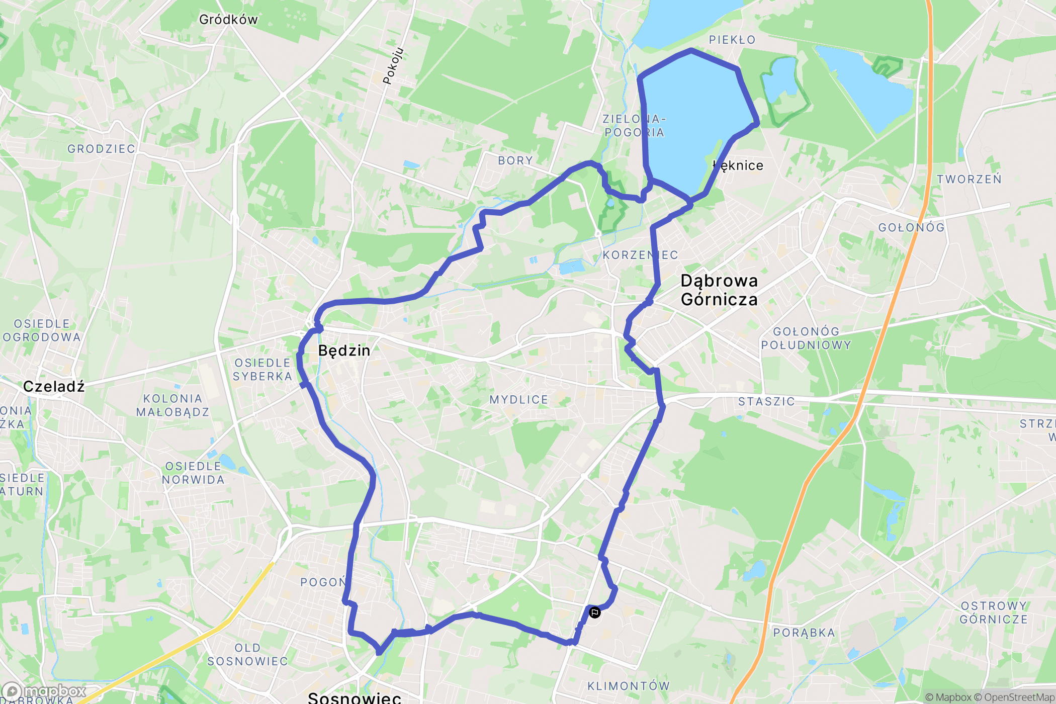 Sosnowiec: mapa trasy - Poland