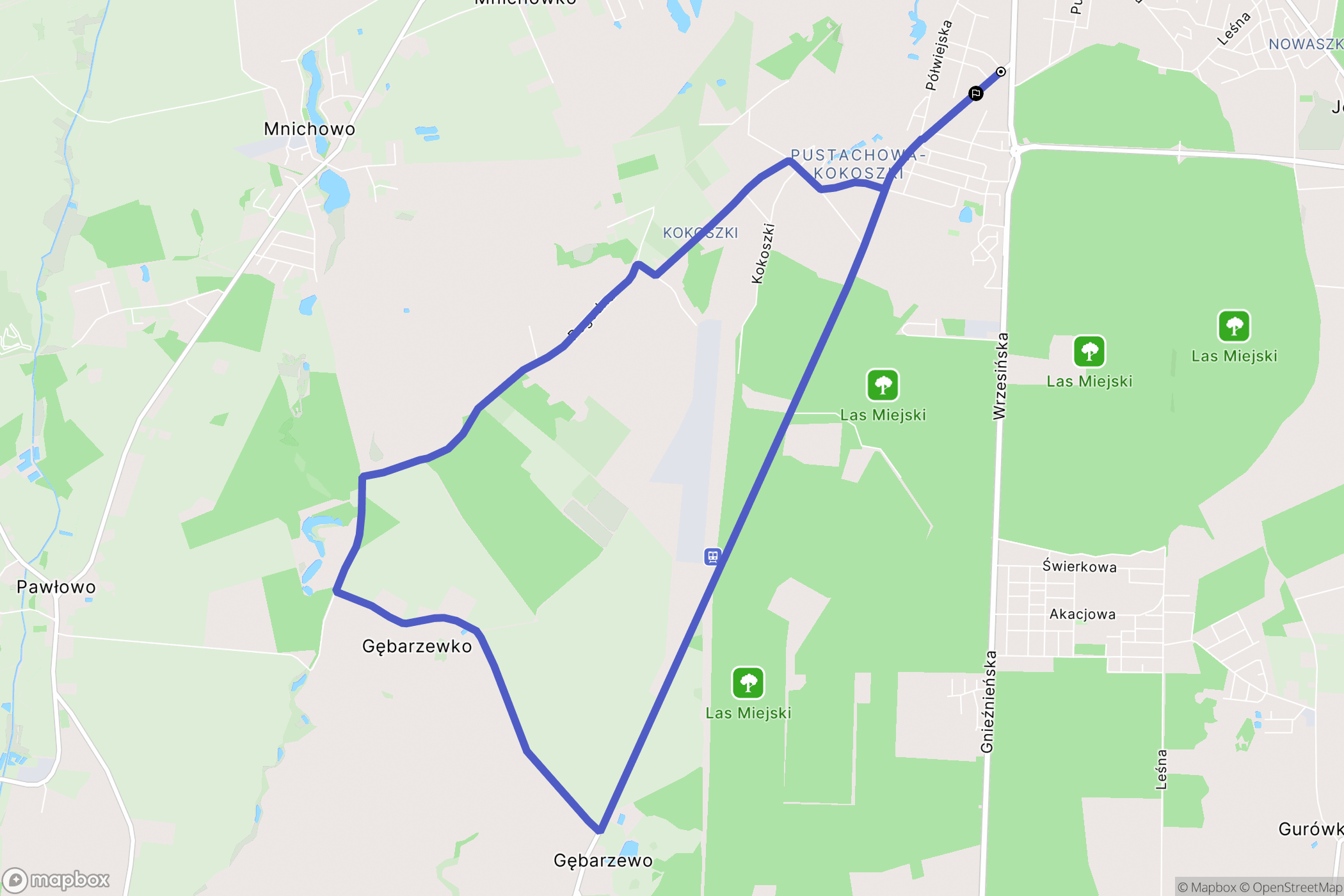 Gniezno: mapa trasy - Poland