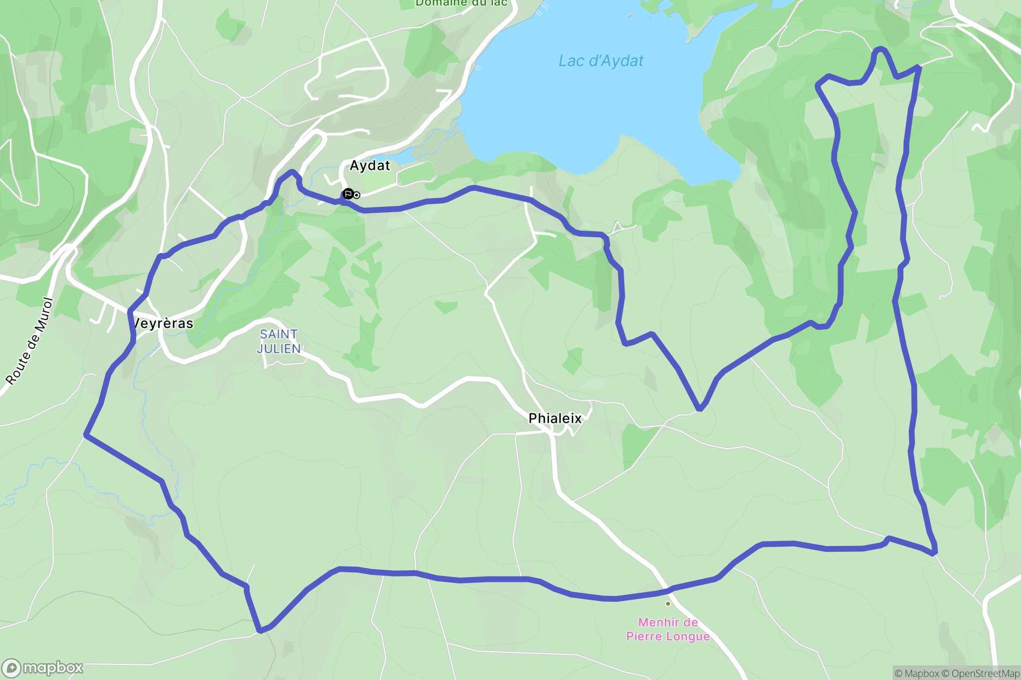 Aydat : carte du parcours de randonnée - France