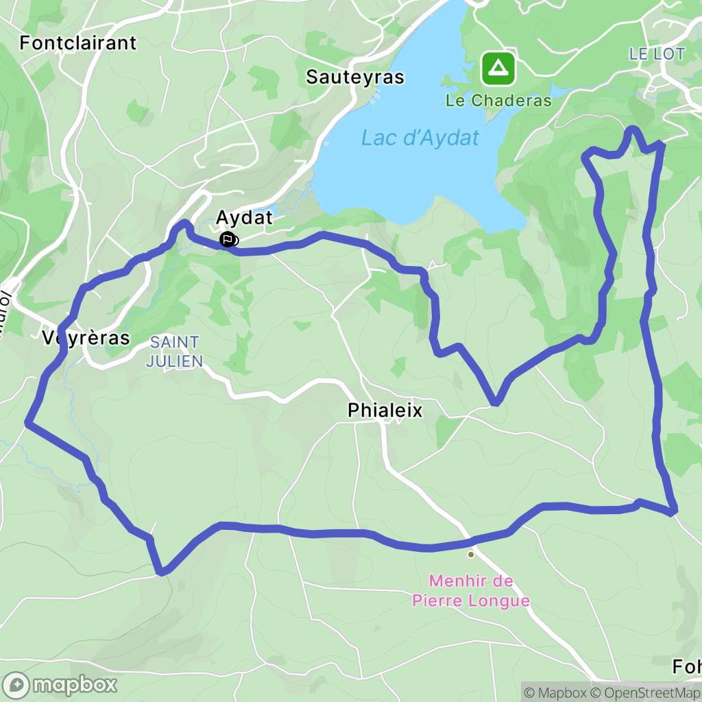 Aydat : carte du parcours de randonnée - France