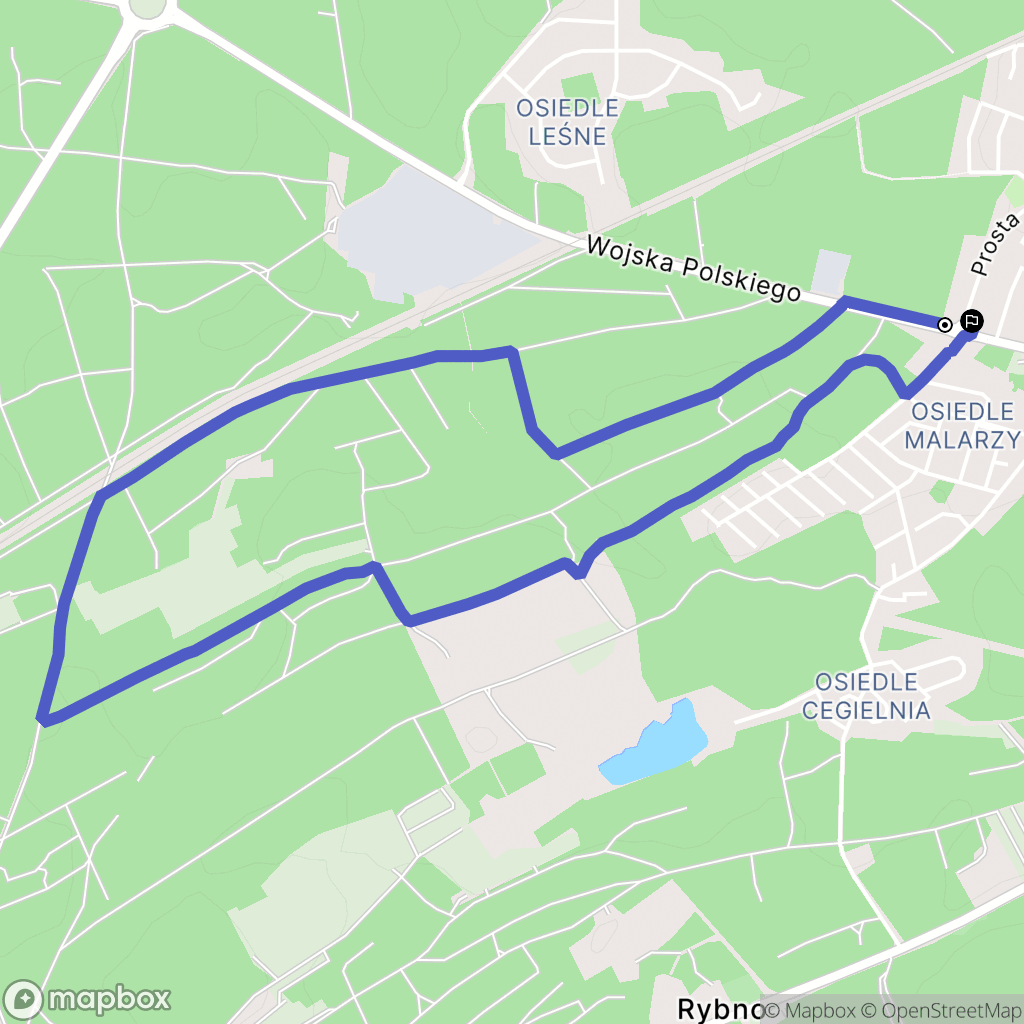 Zielona Góra: mapa trasy - Poland