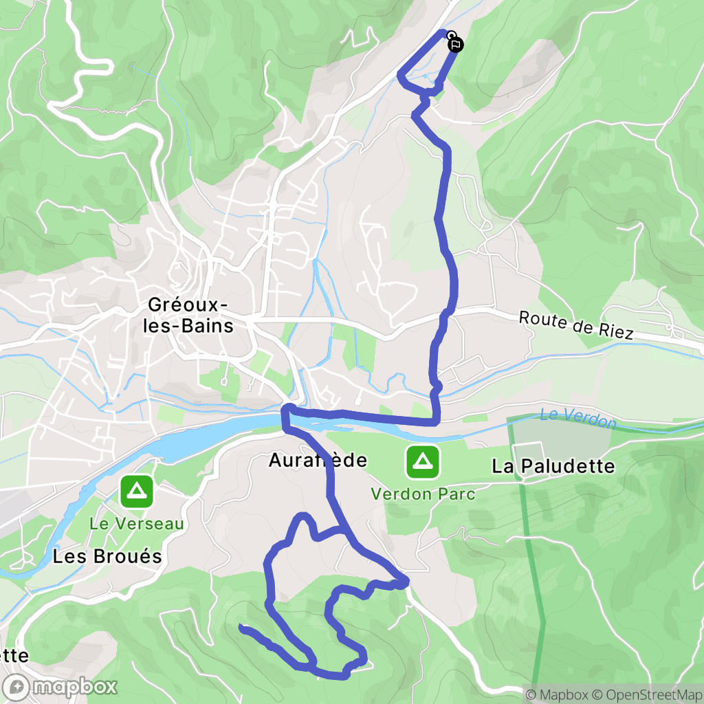 Gréoux-les-Bains : carte du parcours de randonnée - France
