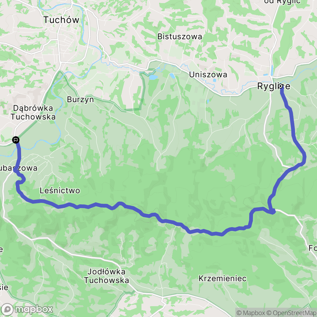 Ryglice: mapa trasy - Poland
