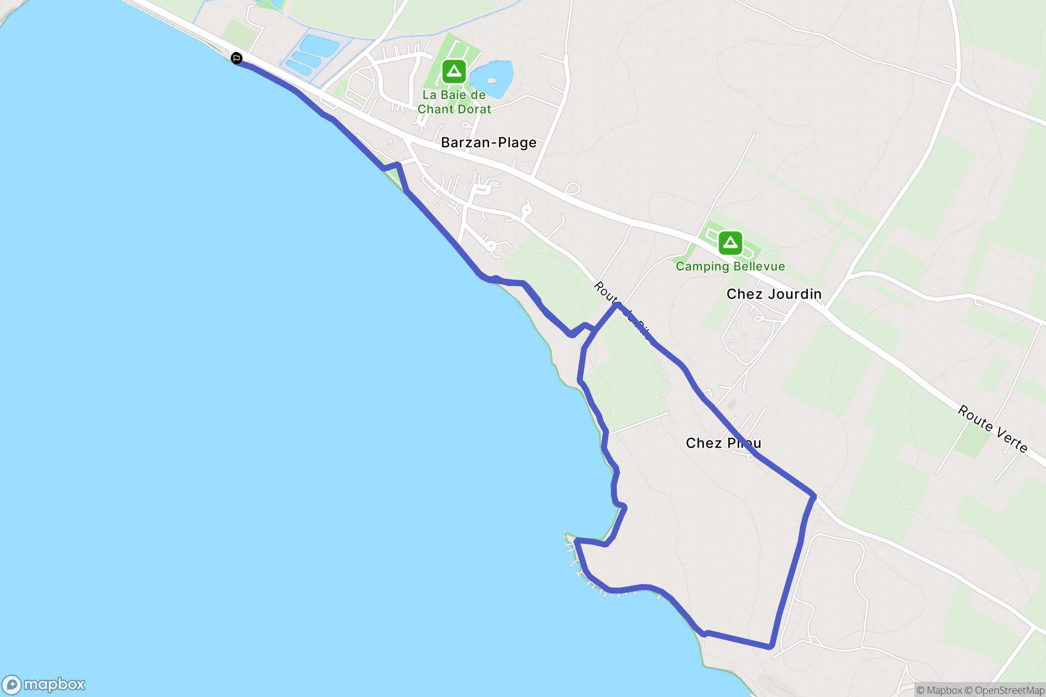 Barzan : carte du parcours de randonnée - France