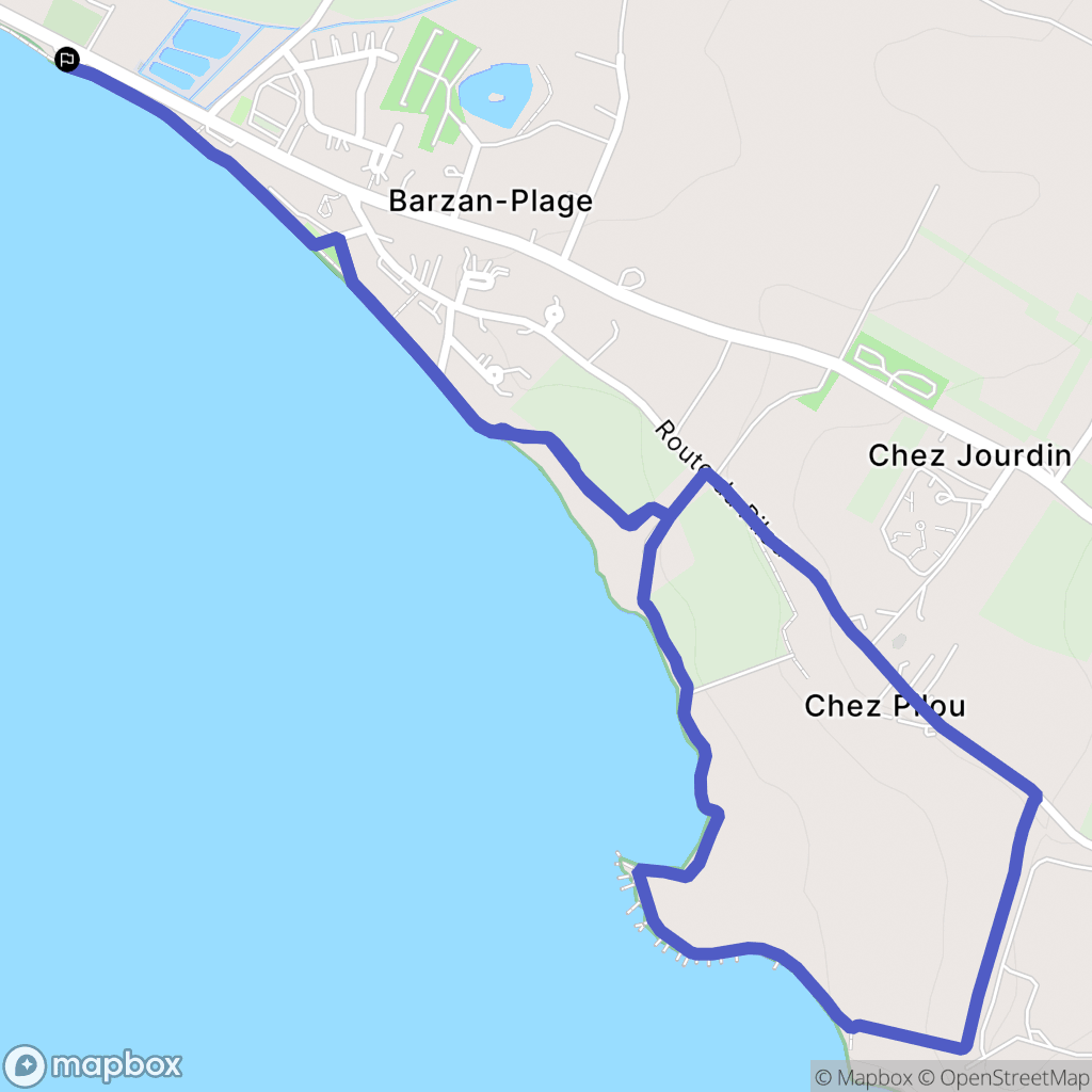 Barzan : carte du parcours de randonnée - France