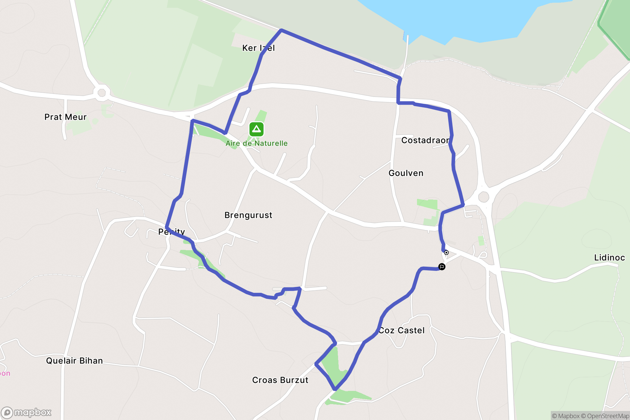 Goulven : carte du parcours de randonnée - France