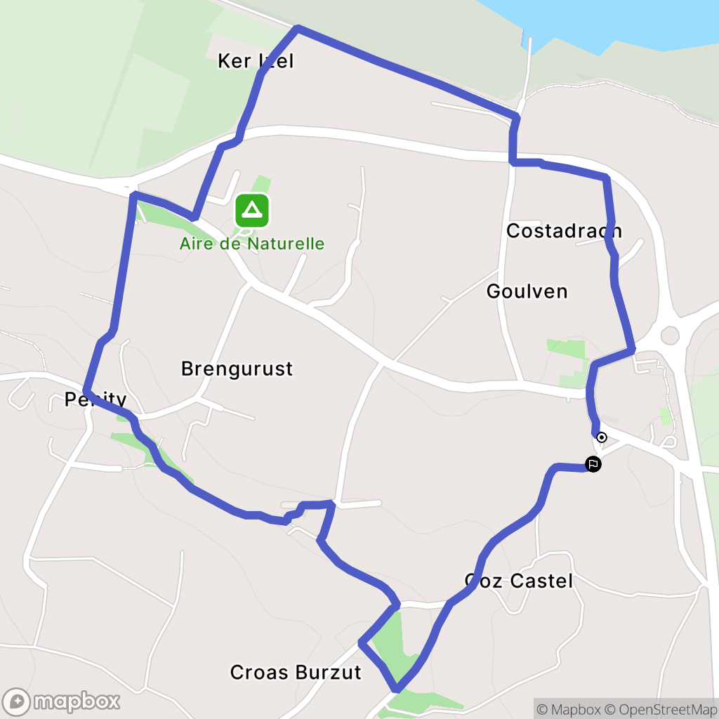 Goulven : carte du parcours de randonnée - France