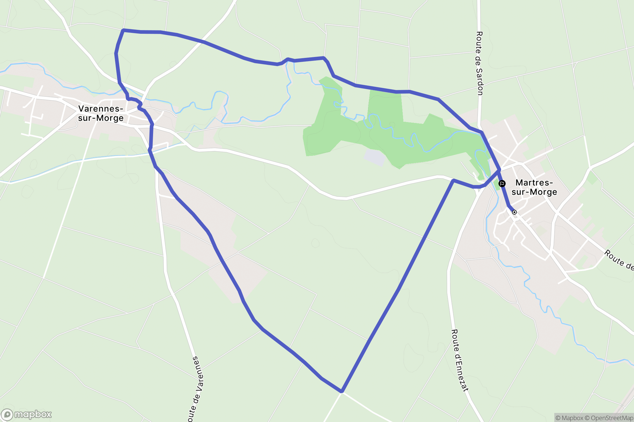 Martres-sur-Morge : carte du parcours de randonnée - France
