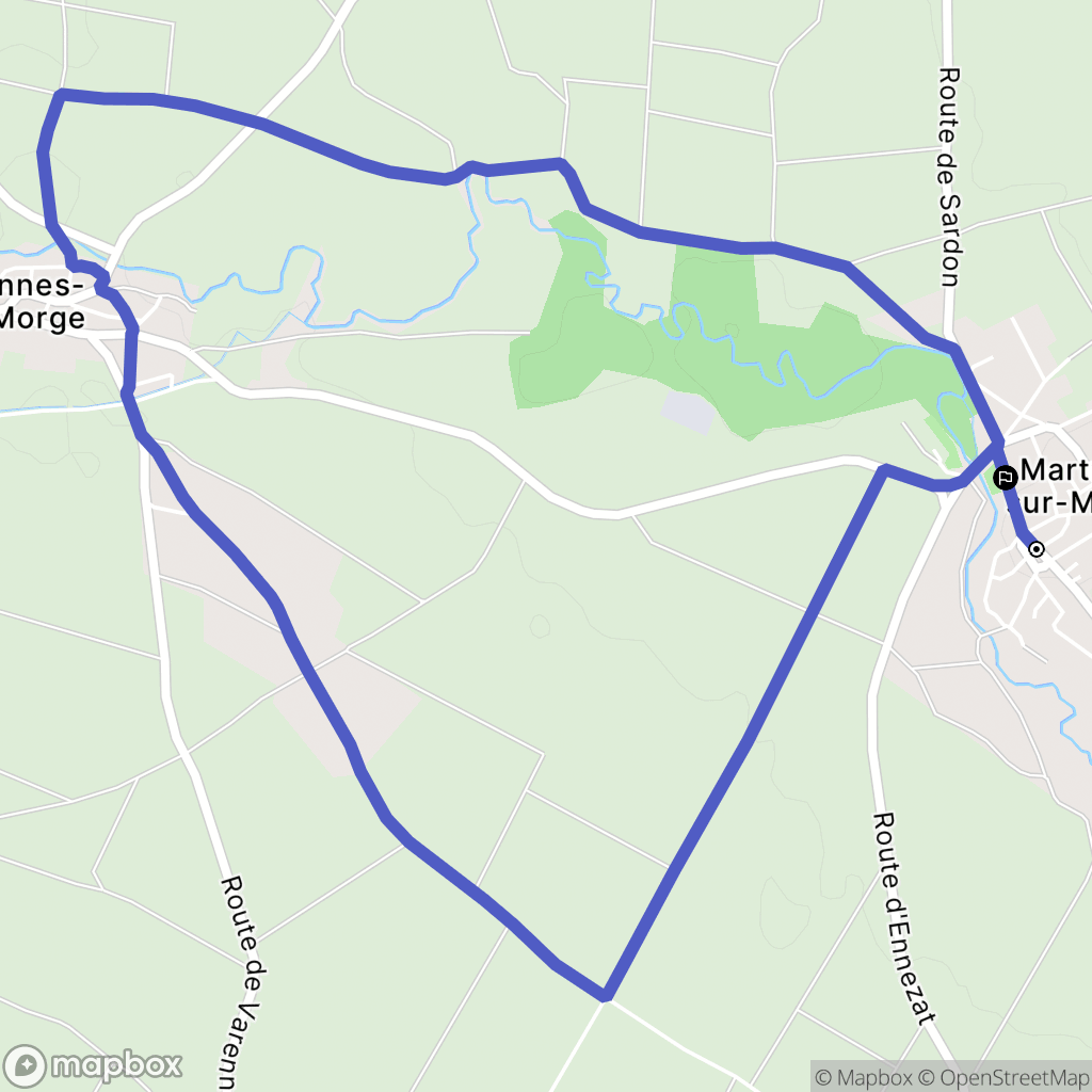 Martres-sur-Morge : carte du parcours de randonnée - France