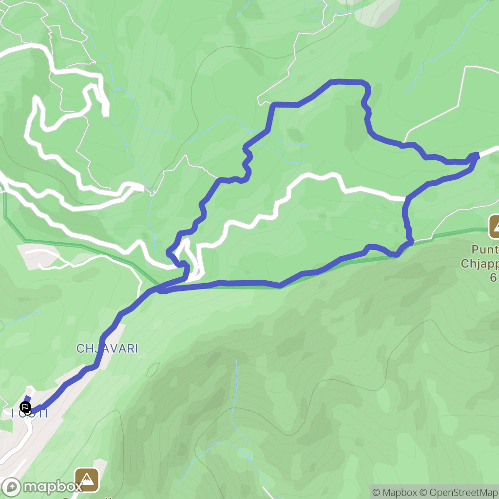 Coti-Chiavari : carte du parcours de randonnée - France