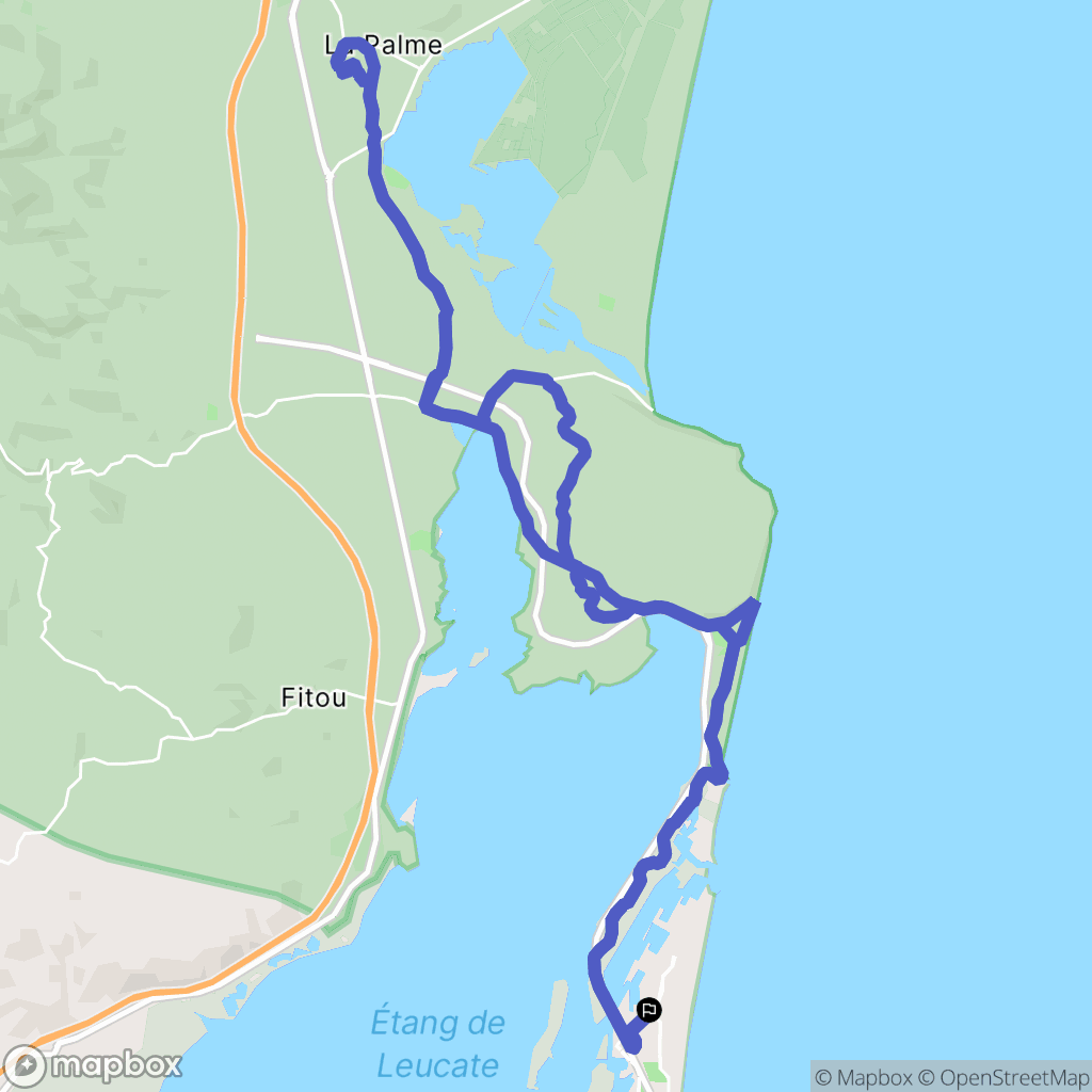 Leucate : carte du parcours de randonnée - France