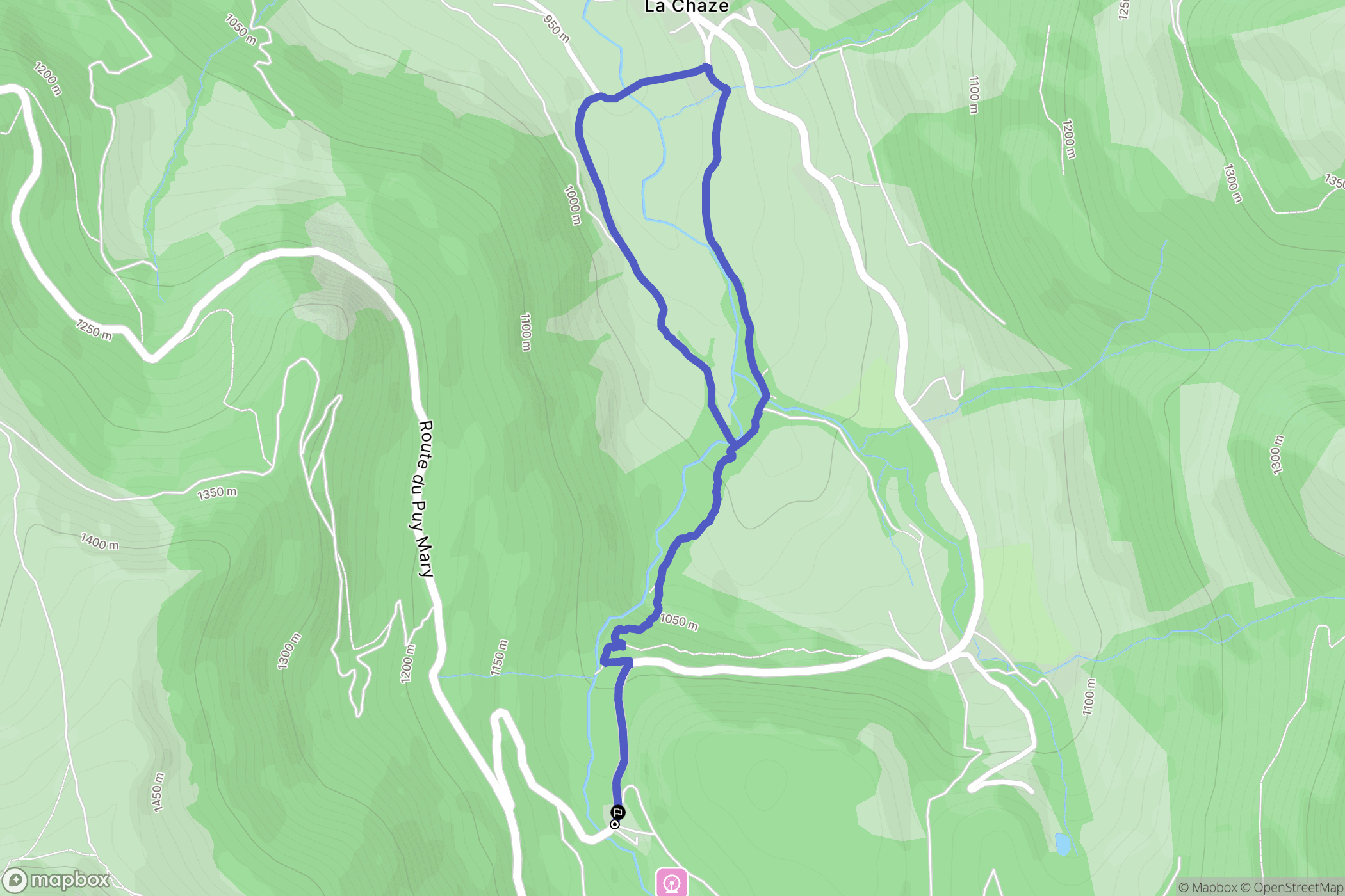 Le Falgoux : carte du parcours de randonnée - France