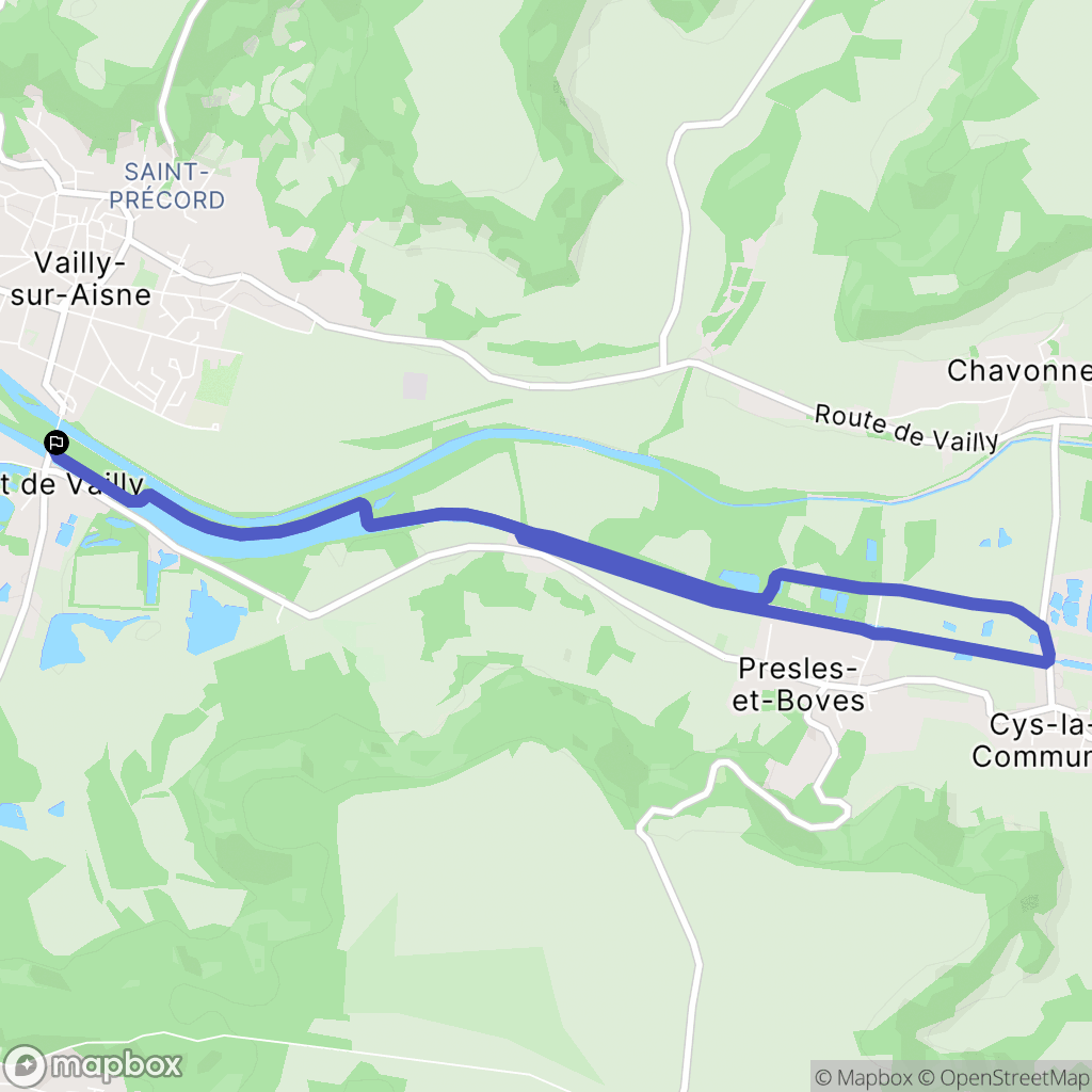 Vailly-sur-Aisne : carte du parcours de randonnée - France