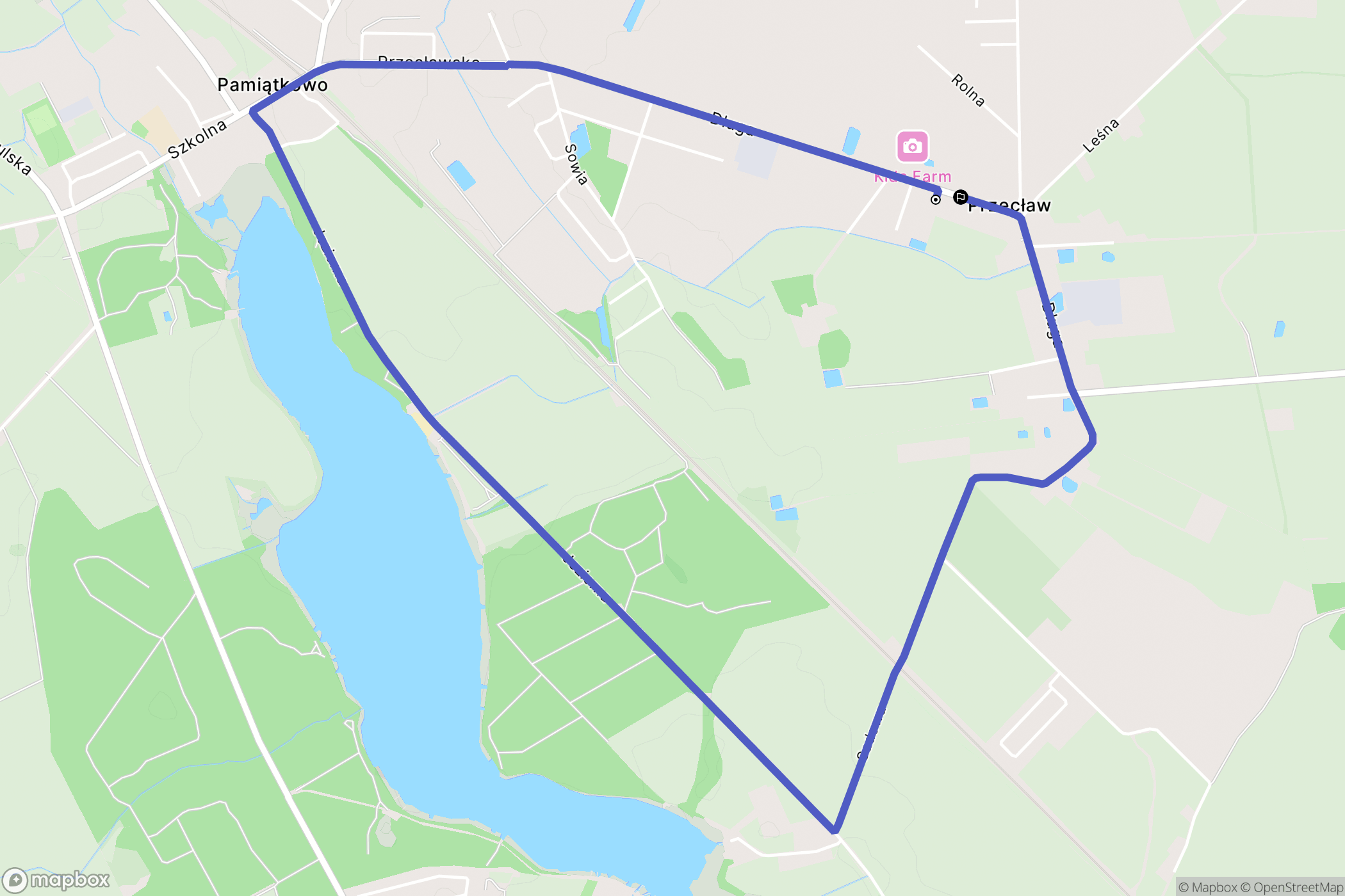 Przecław: mapa trasy - Poland