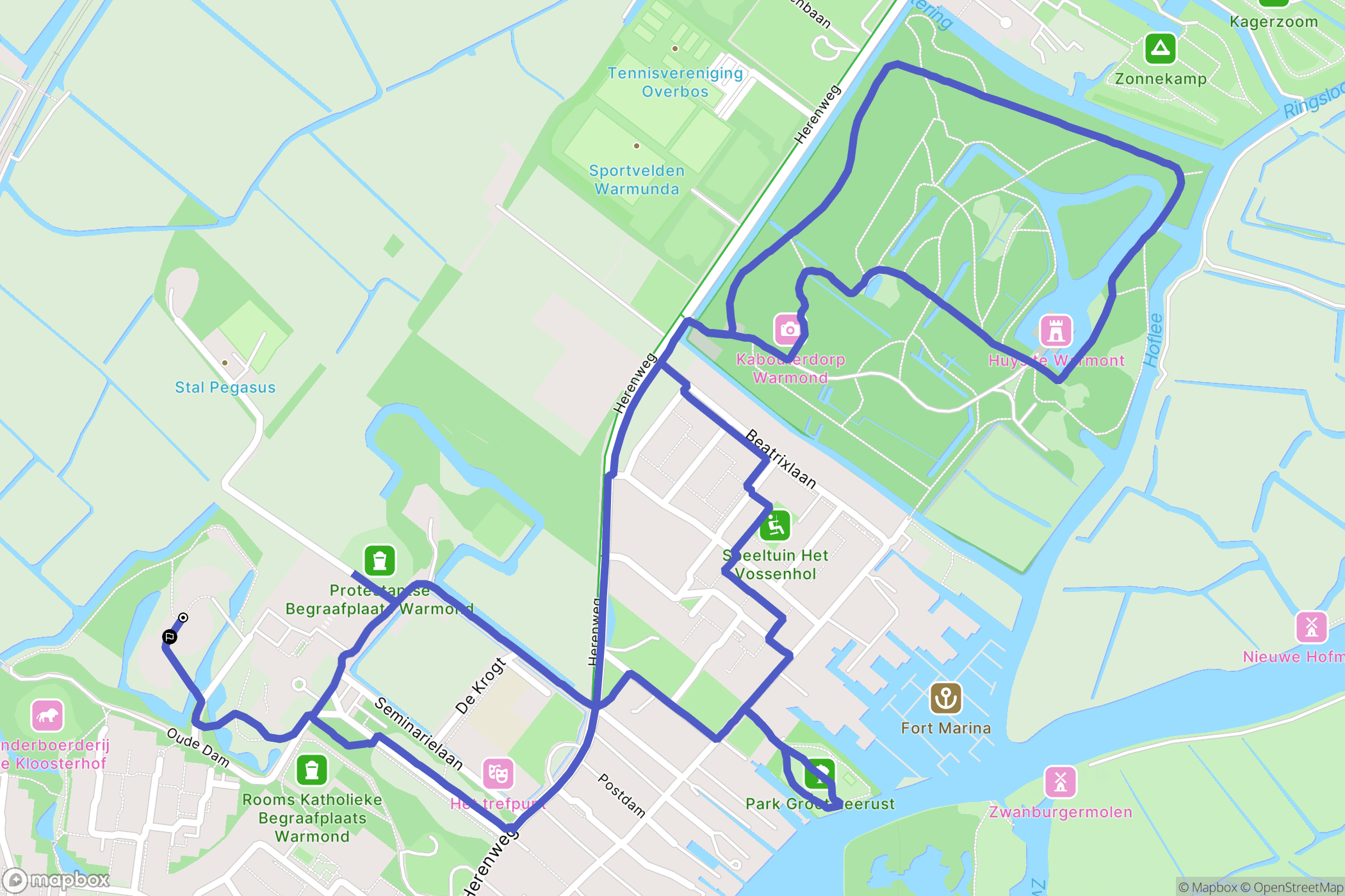 Warmond: routekaart voor buitenactiviteiten - Netherlands