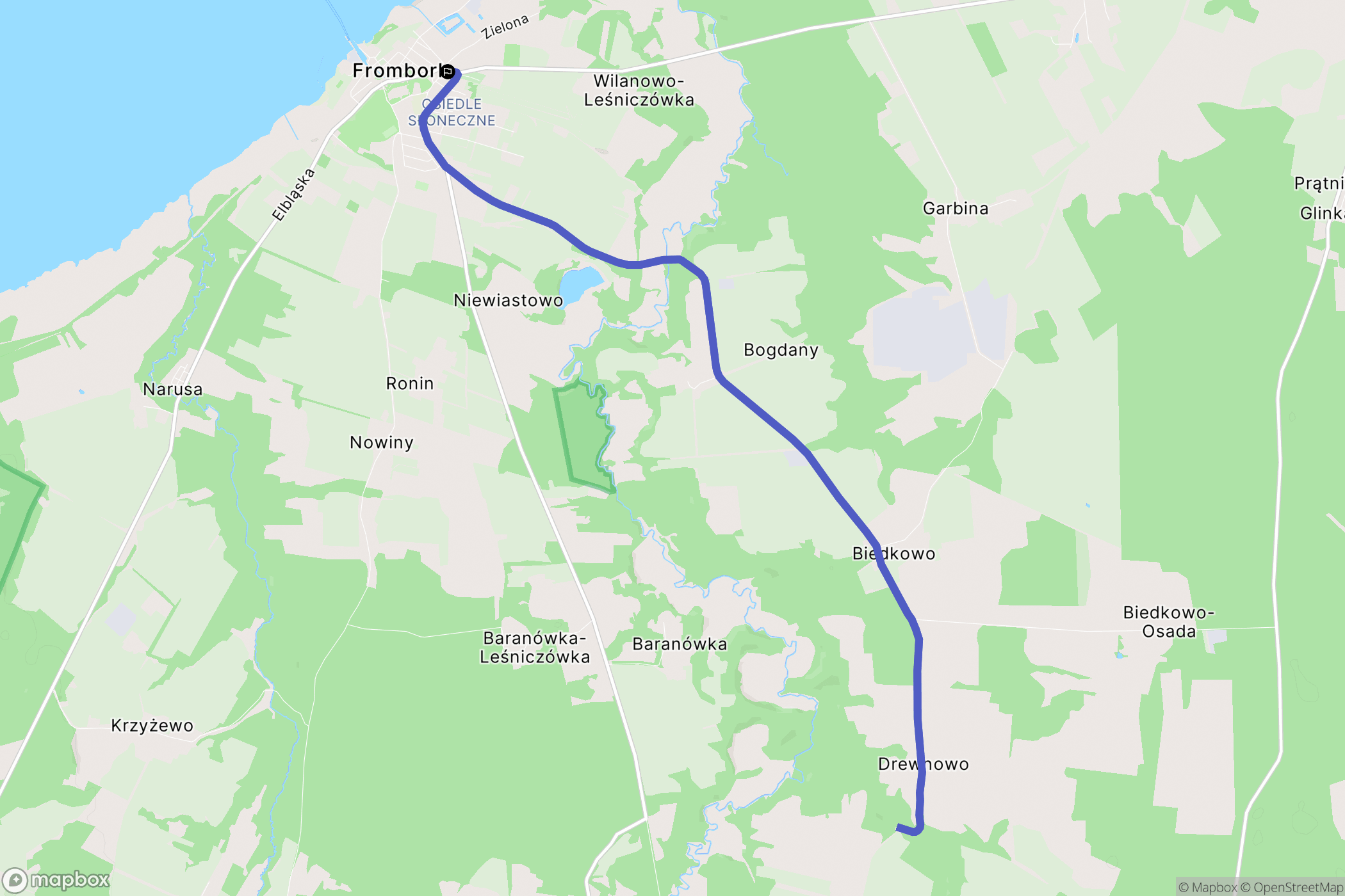 Frombork: mapa trasy - Poland