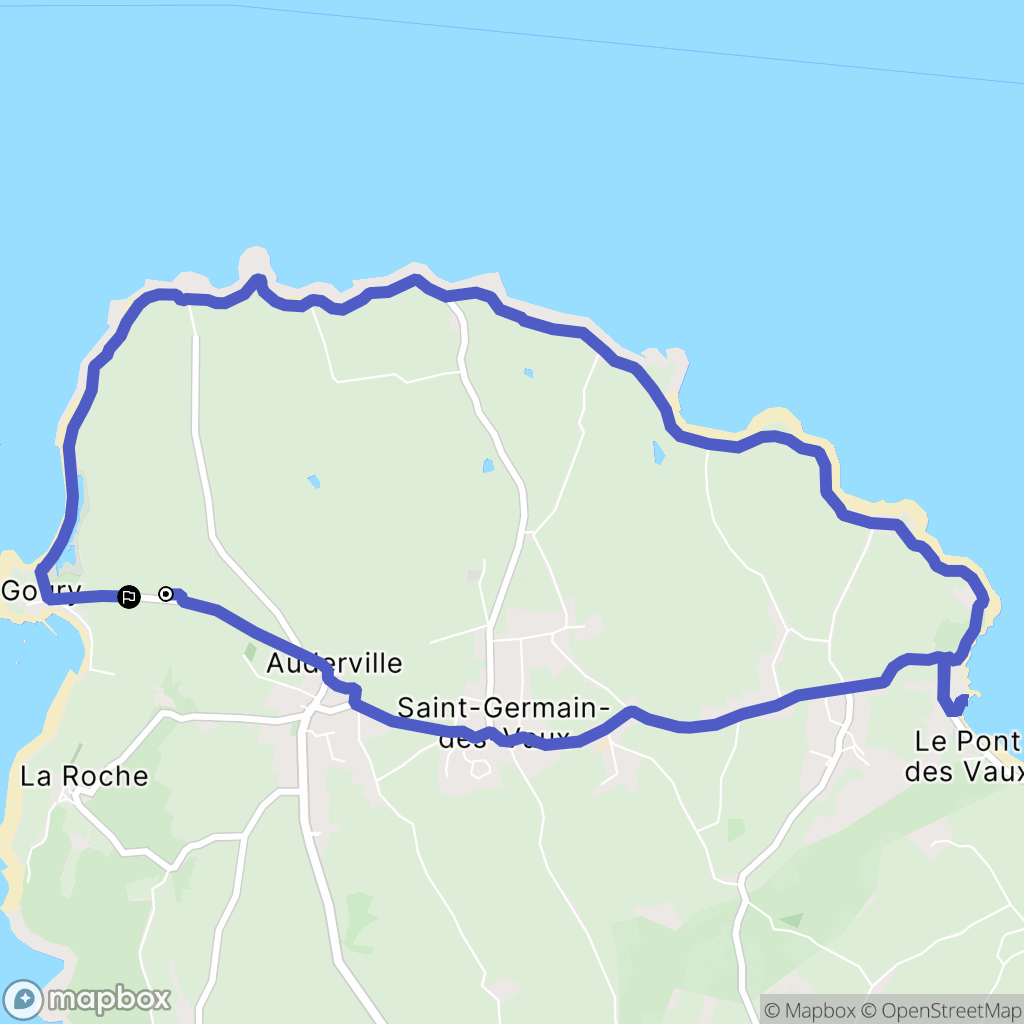 La Hague : carte du parcours de randonnée - France