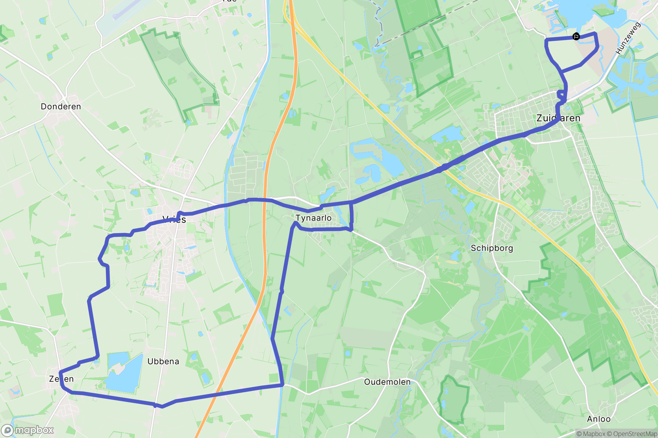 Zuidlaren: routekaart voor buitenactiviteiten - Netherlands
