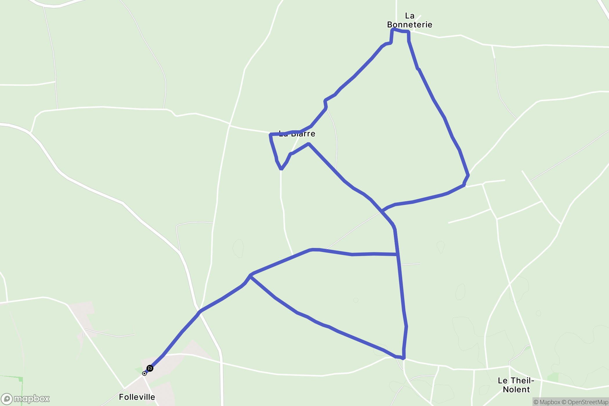 Folleville : carte du parcours de randonnée - France