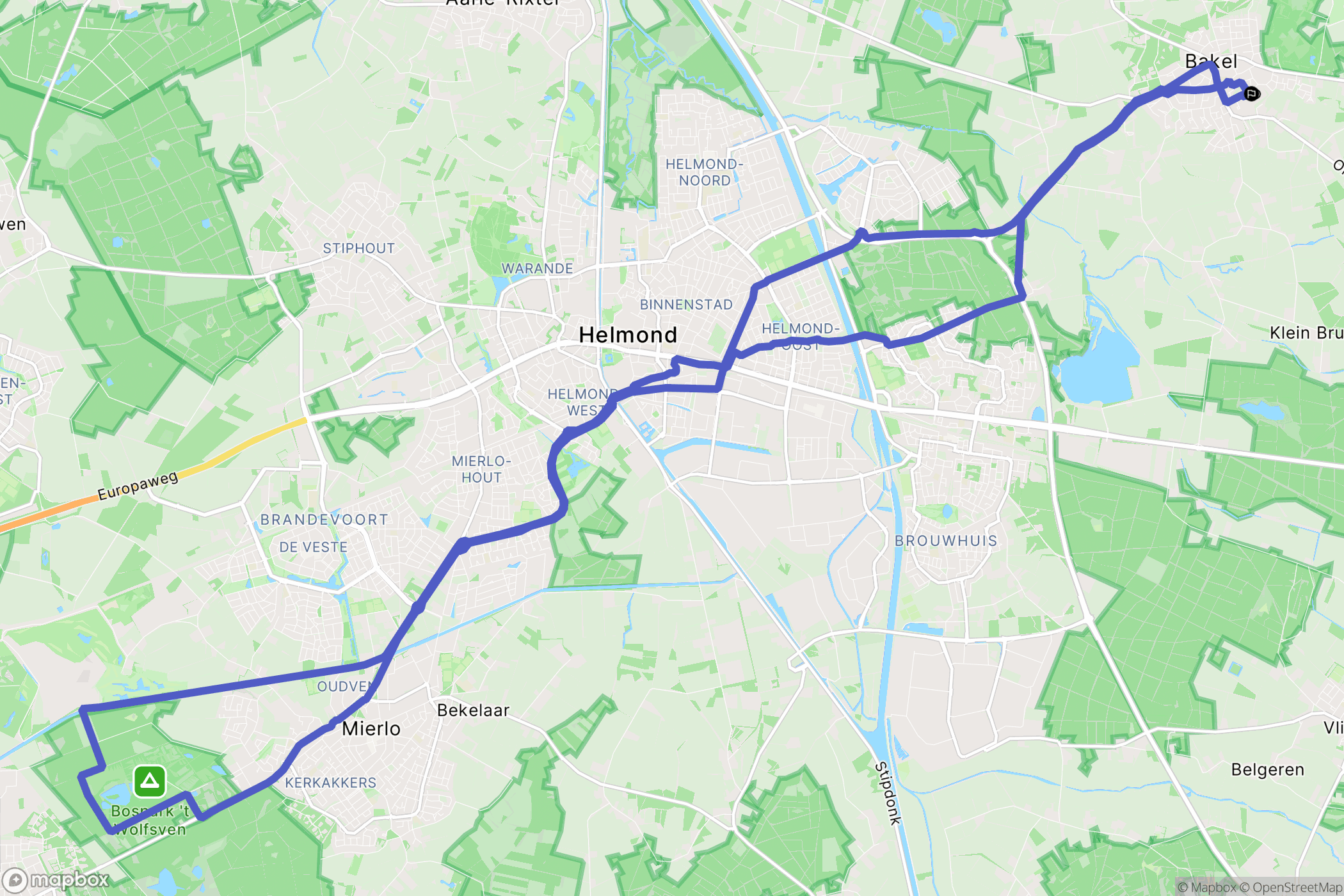 Bakel: routekaart voor buitenactiviteiten - Netherlands