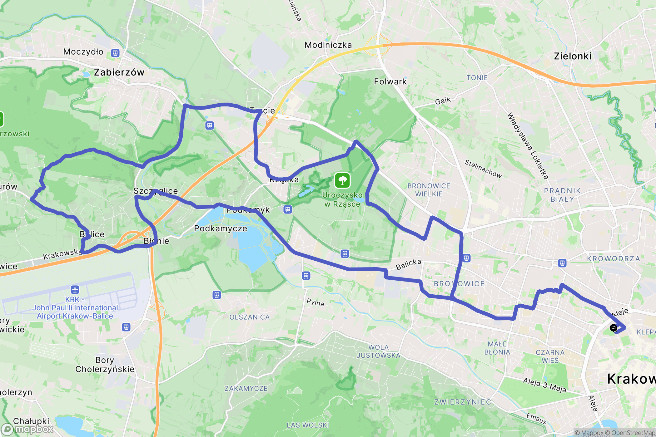Kraków: mapa trasy - Poland