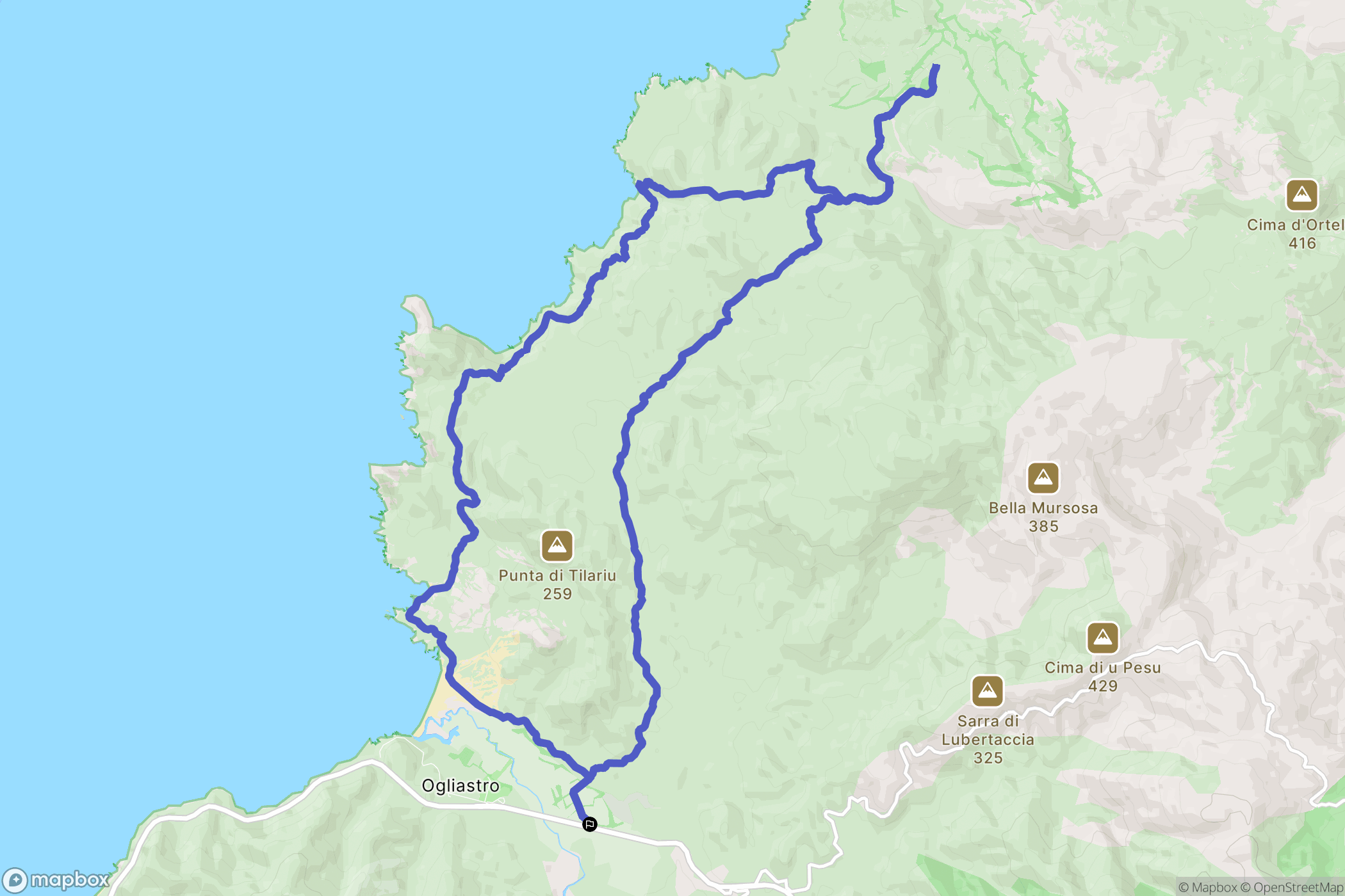Palasca : carte du parcours de randonnée - France
