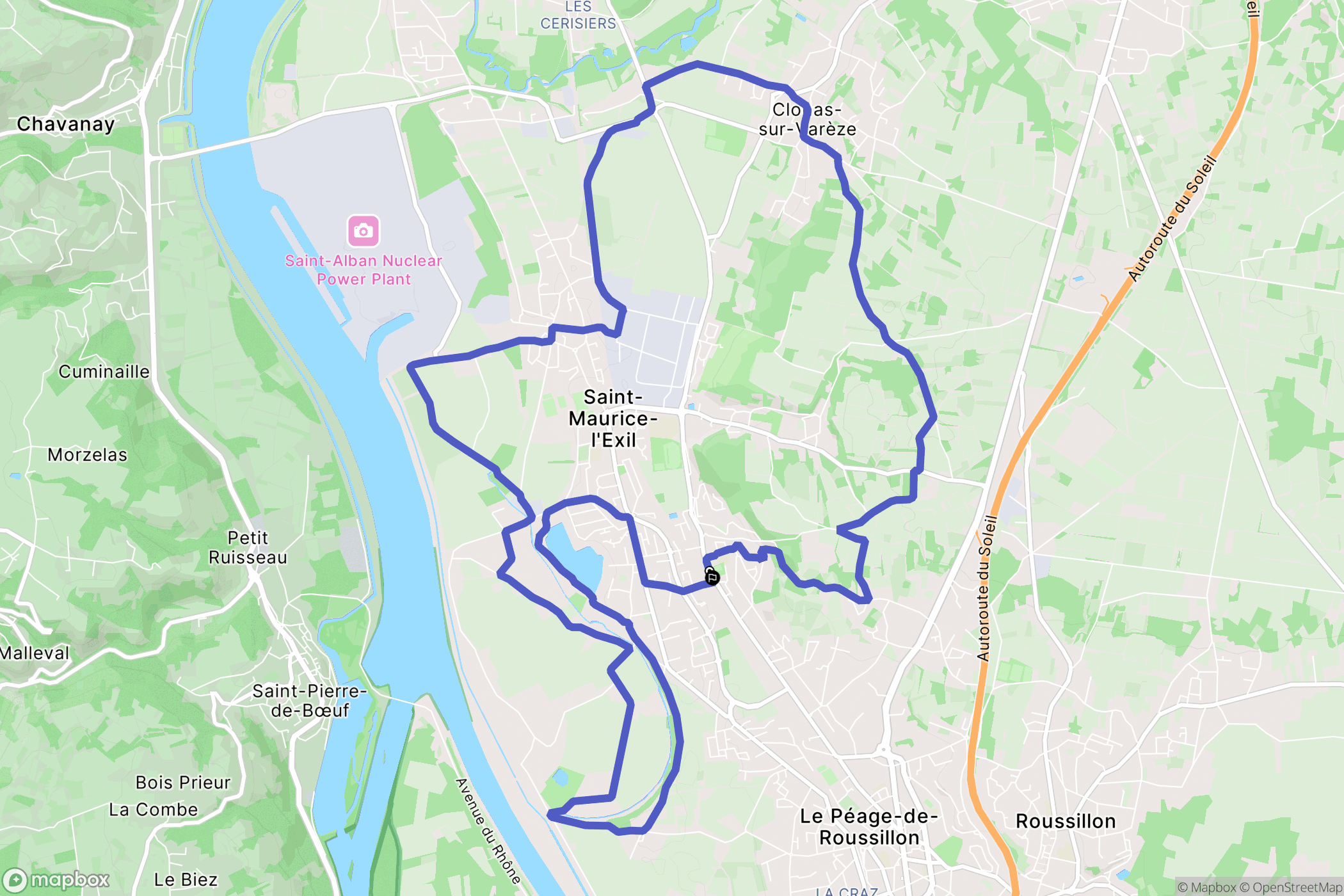 Saint-Maurice-l'Exil : carte du parcours de randonnée - France