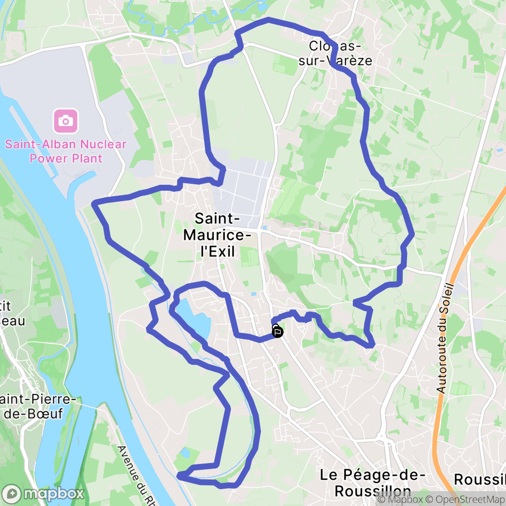 Saint-Maurice-l'Exil : carte du parcours de randonnée - France