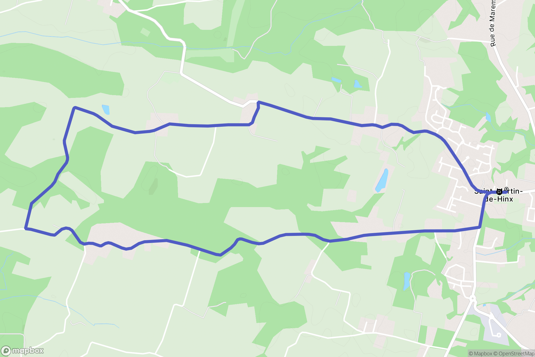 Saint-Martin-de-Hinx : carte du parcours de randonnée - France