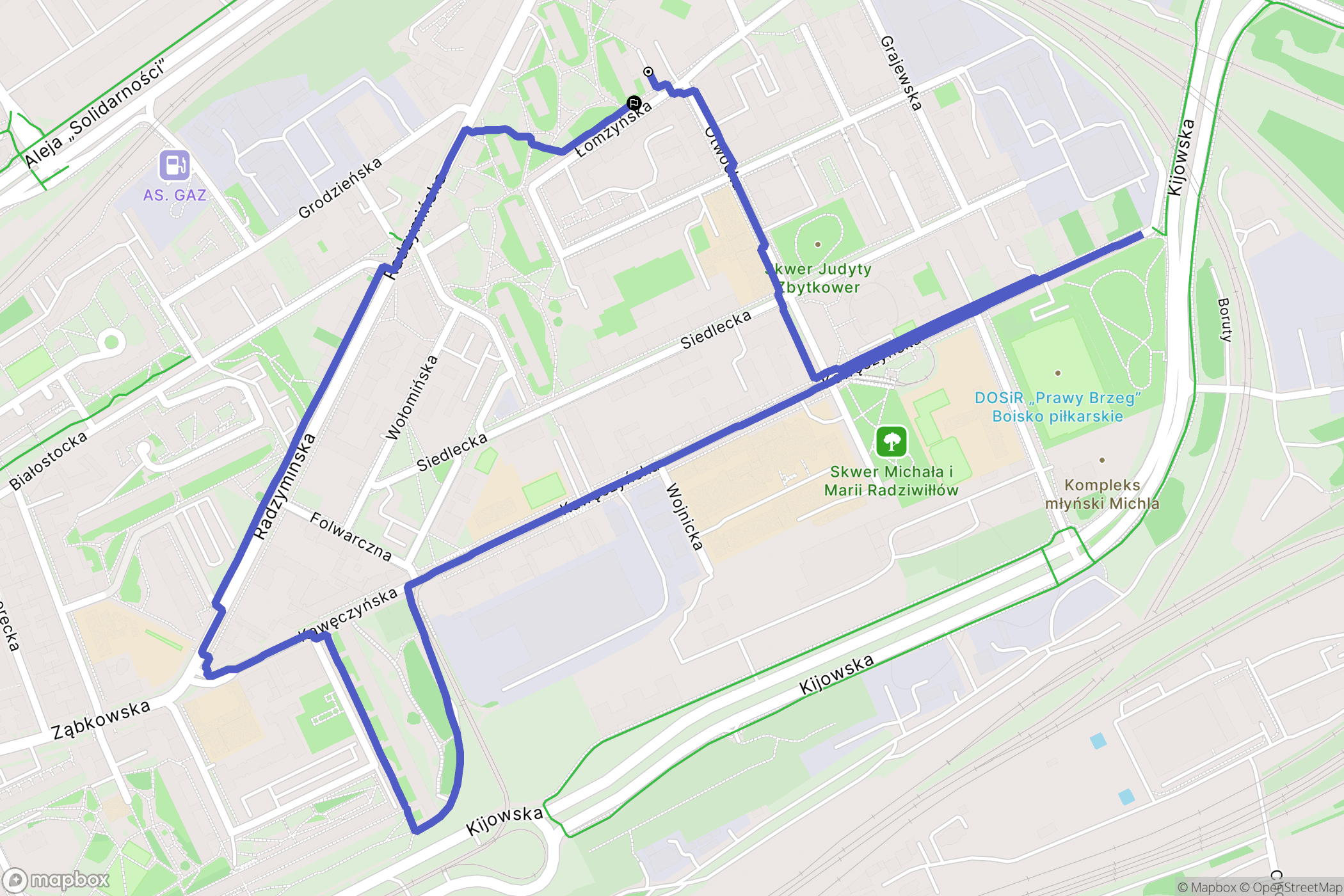 Warszawa: mapa trasy - Poland