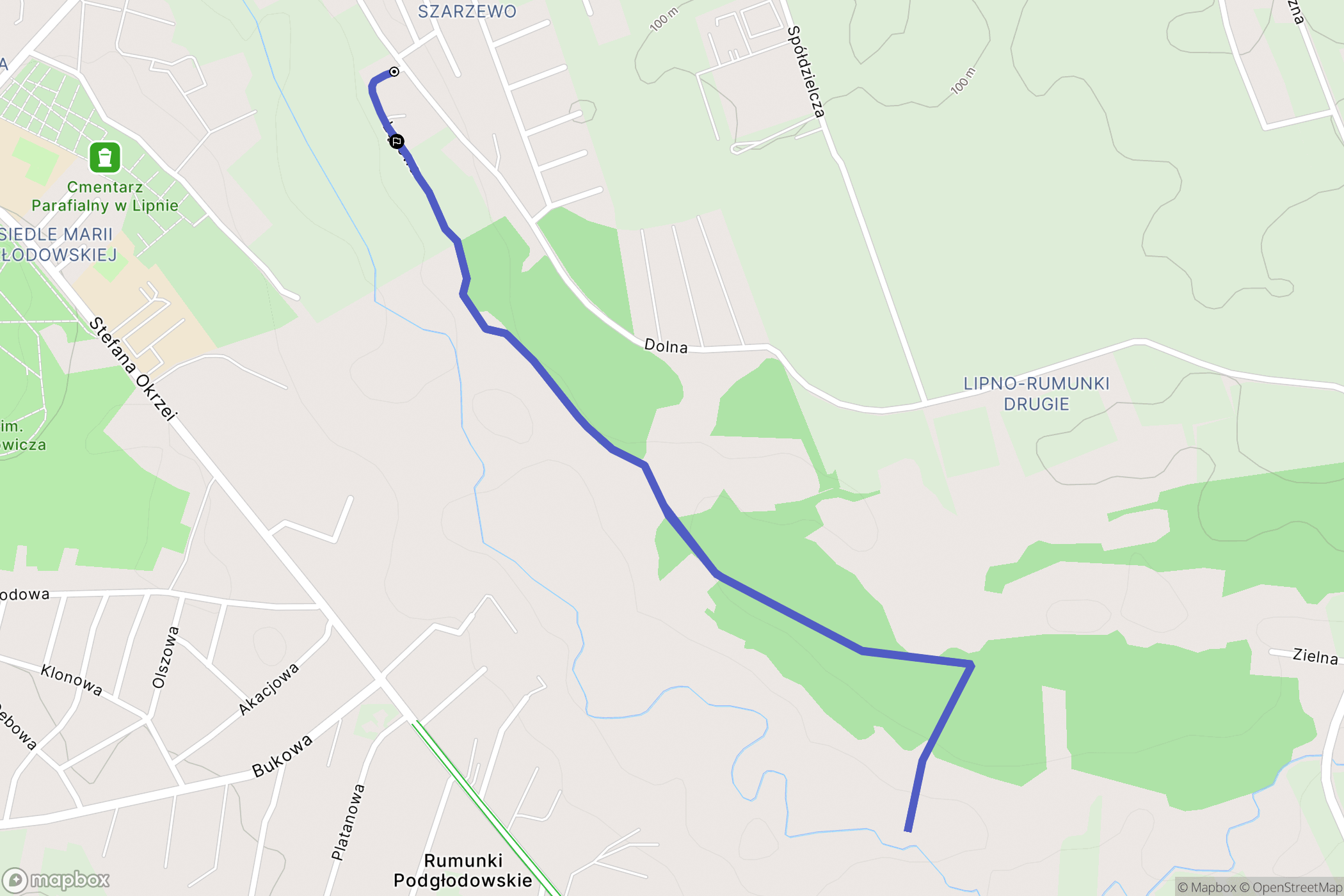 Lipno: mapa trasy - Poland