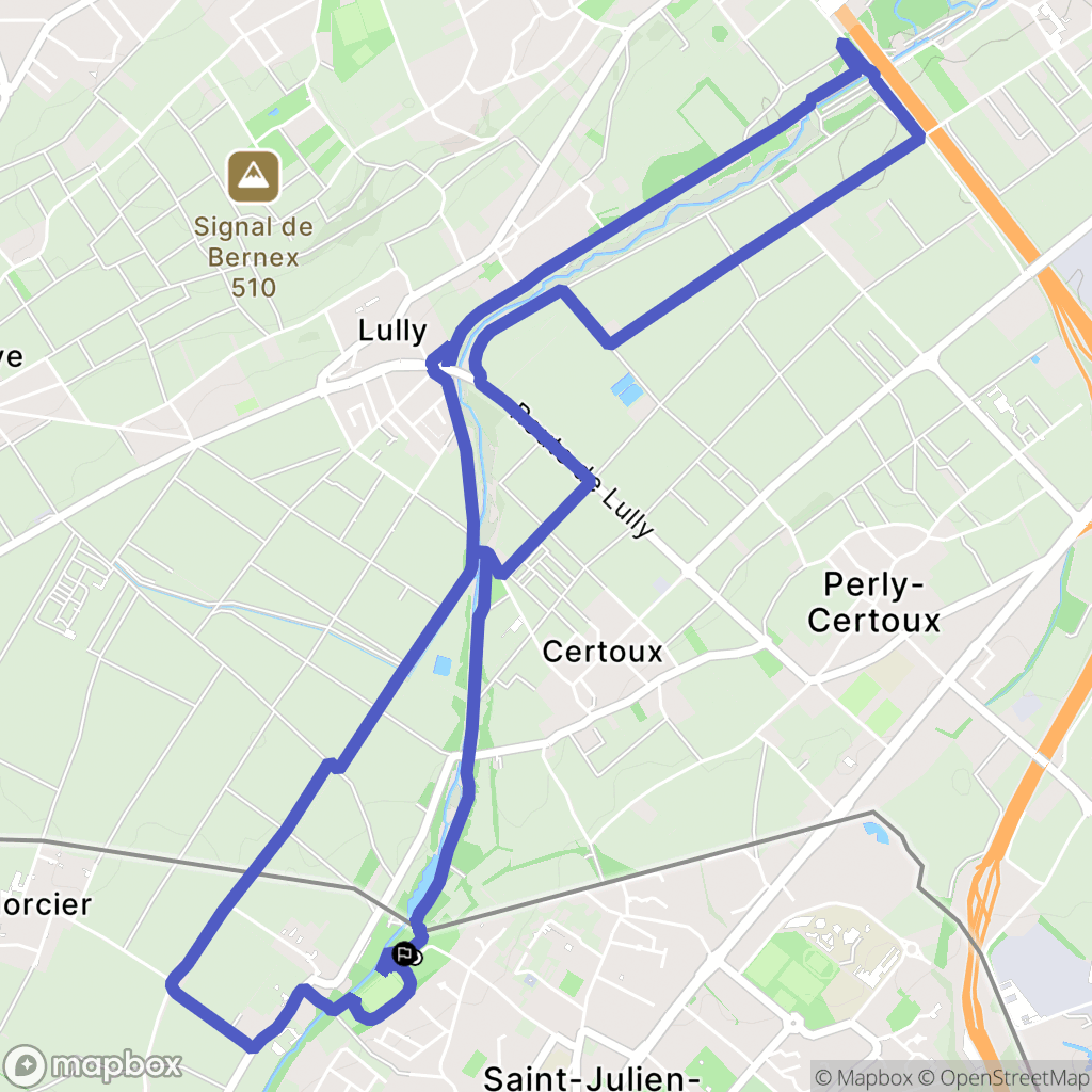 Saint-Julien-en-Genevois : carte du parcours de randonnée - France