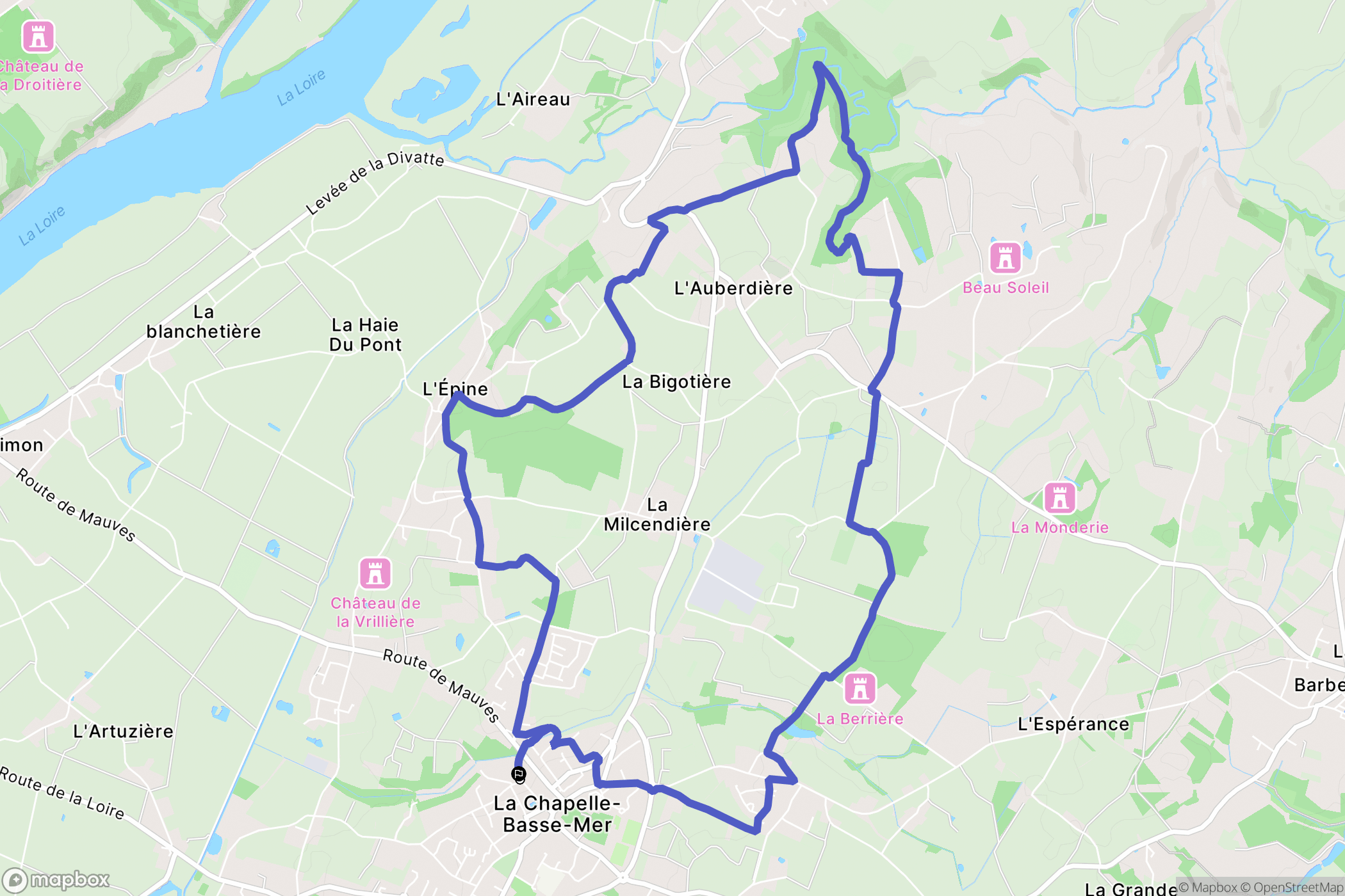 Saint-Julien-de-Concelles : carte du parcours de randonnée - France