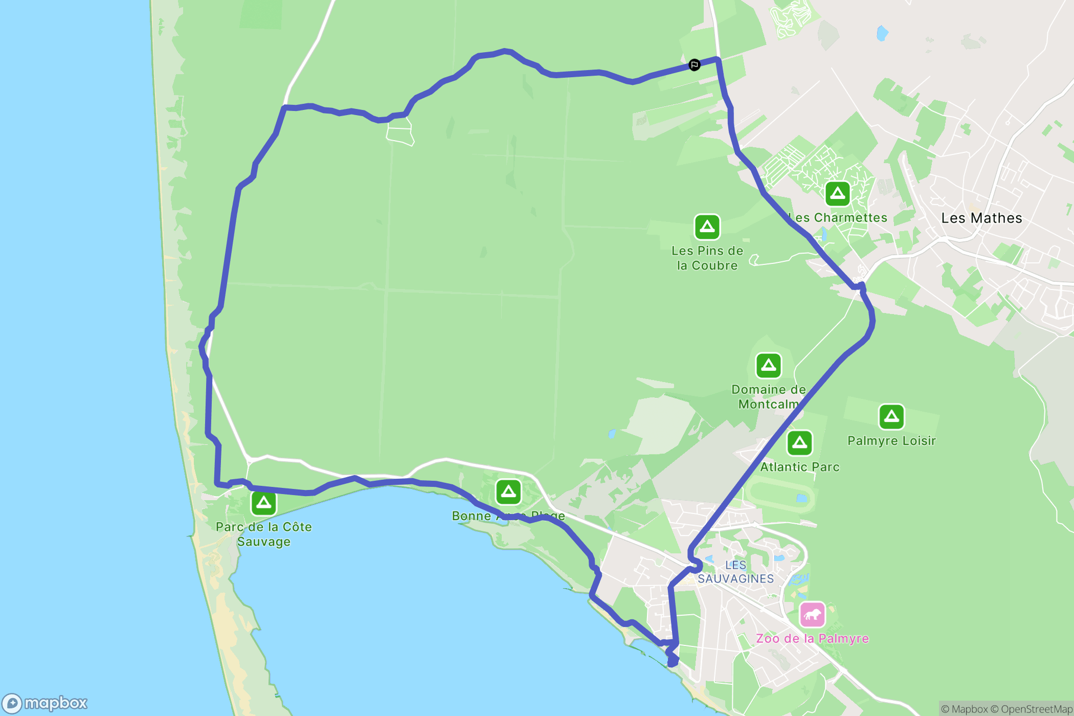 Les Mathes : carte du parcours de randonnée - France