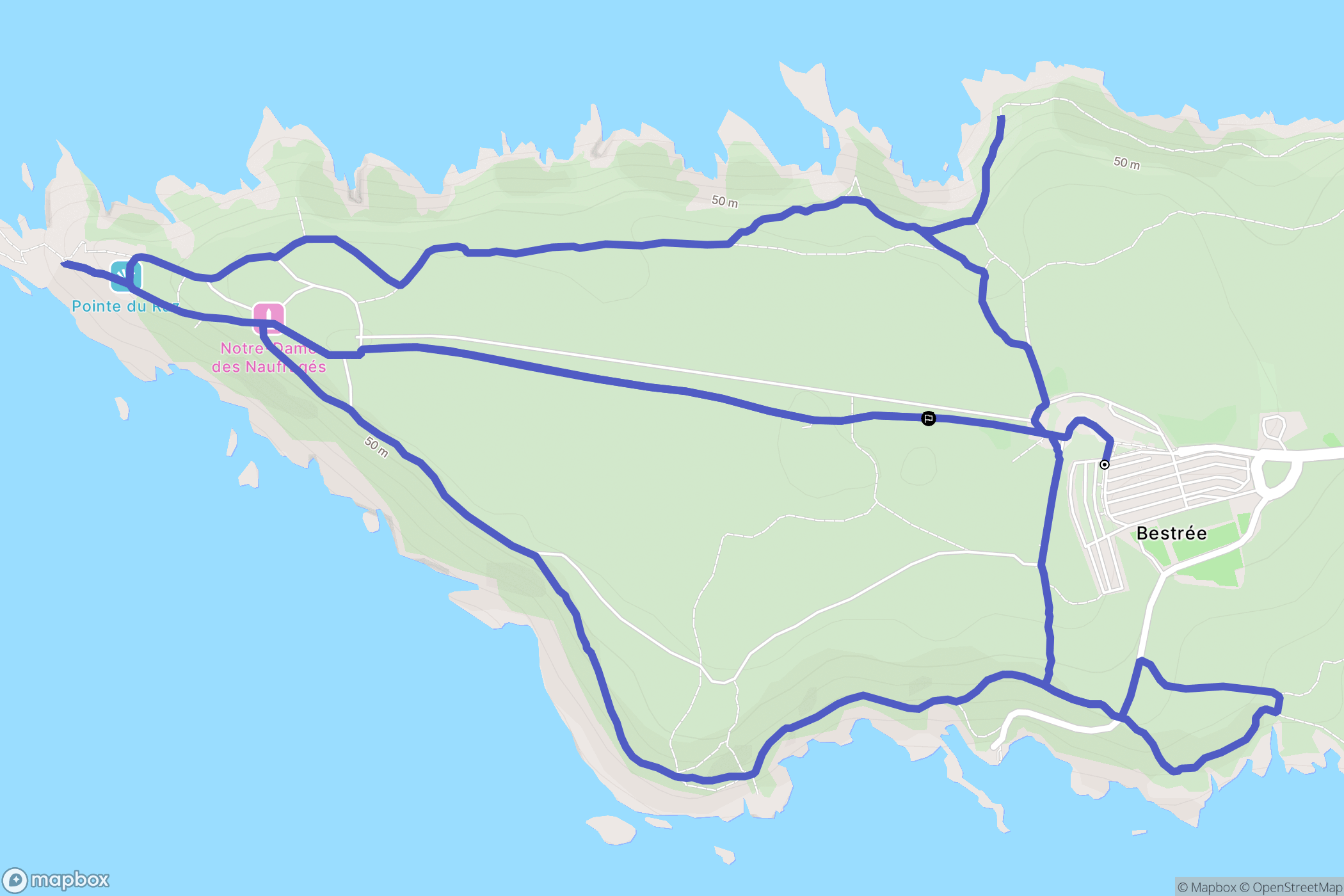 Plogoff : carte du parcours de randonnée - France