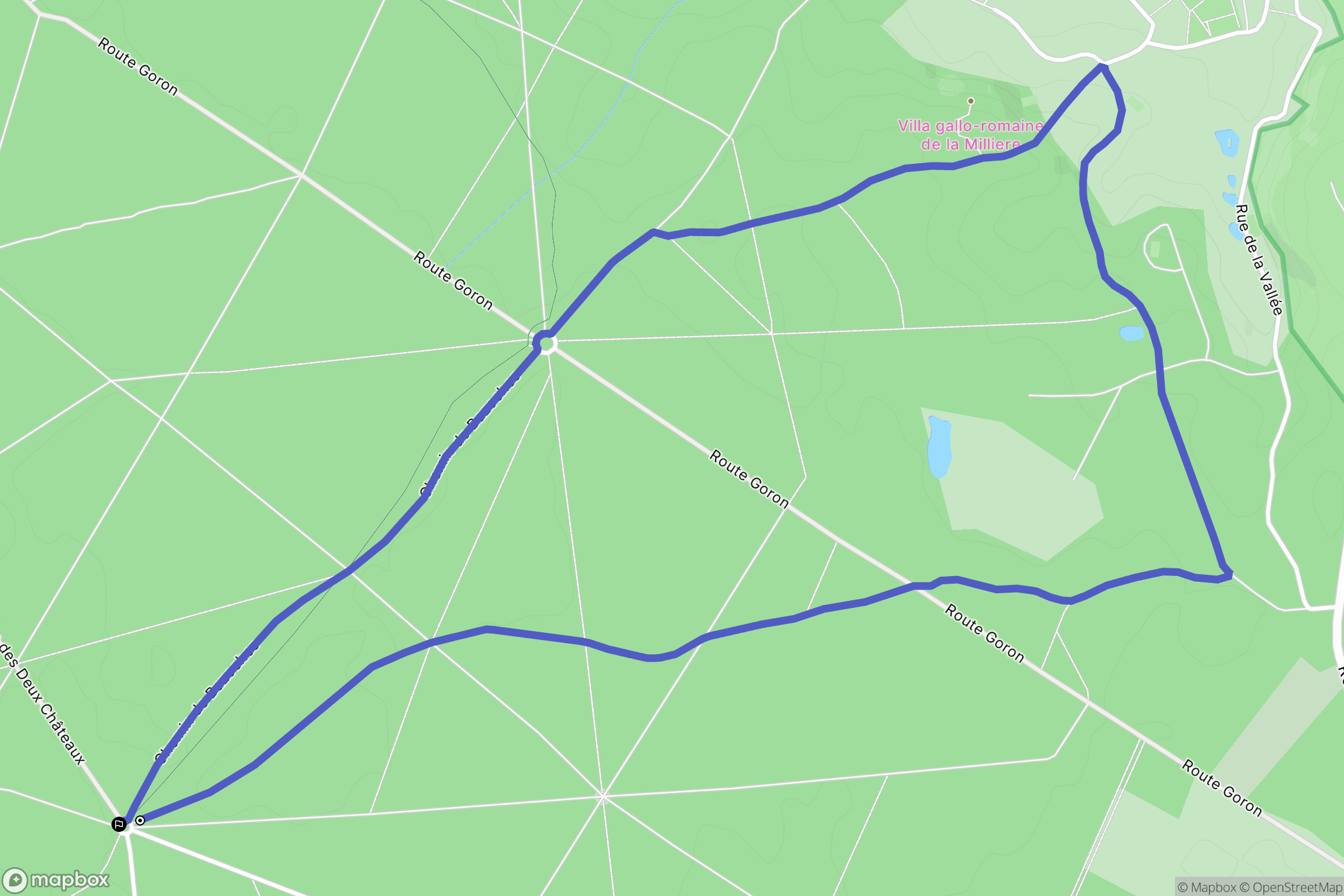 Les Bréviaires : carte du parcours de randonnée - France