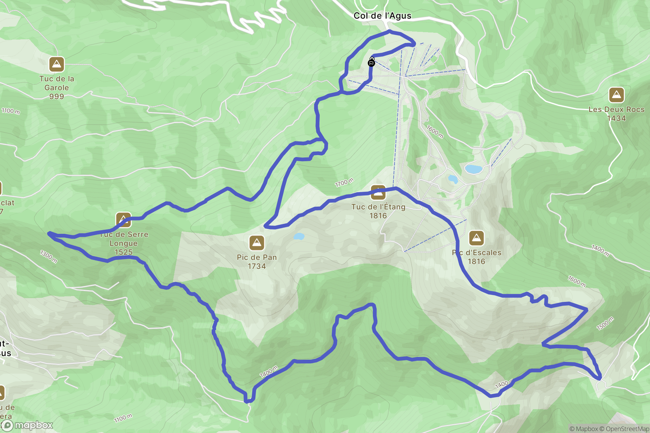 Boutx : carte du parcours de randonnée - France
