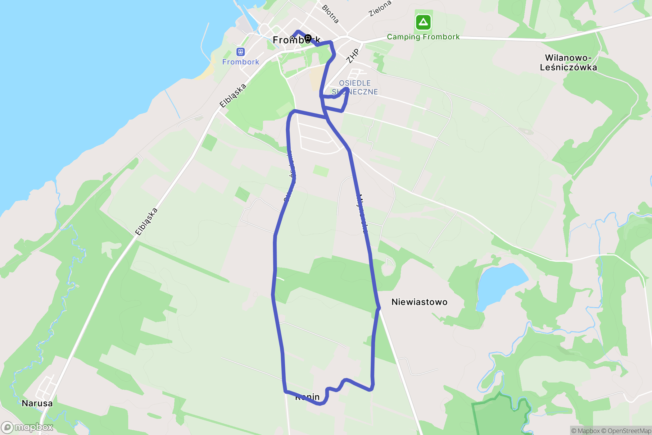Frombork: mapa trasy - Poland
