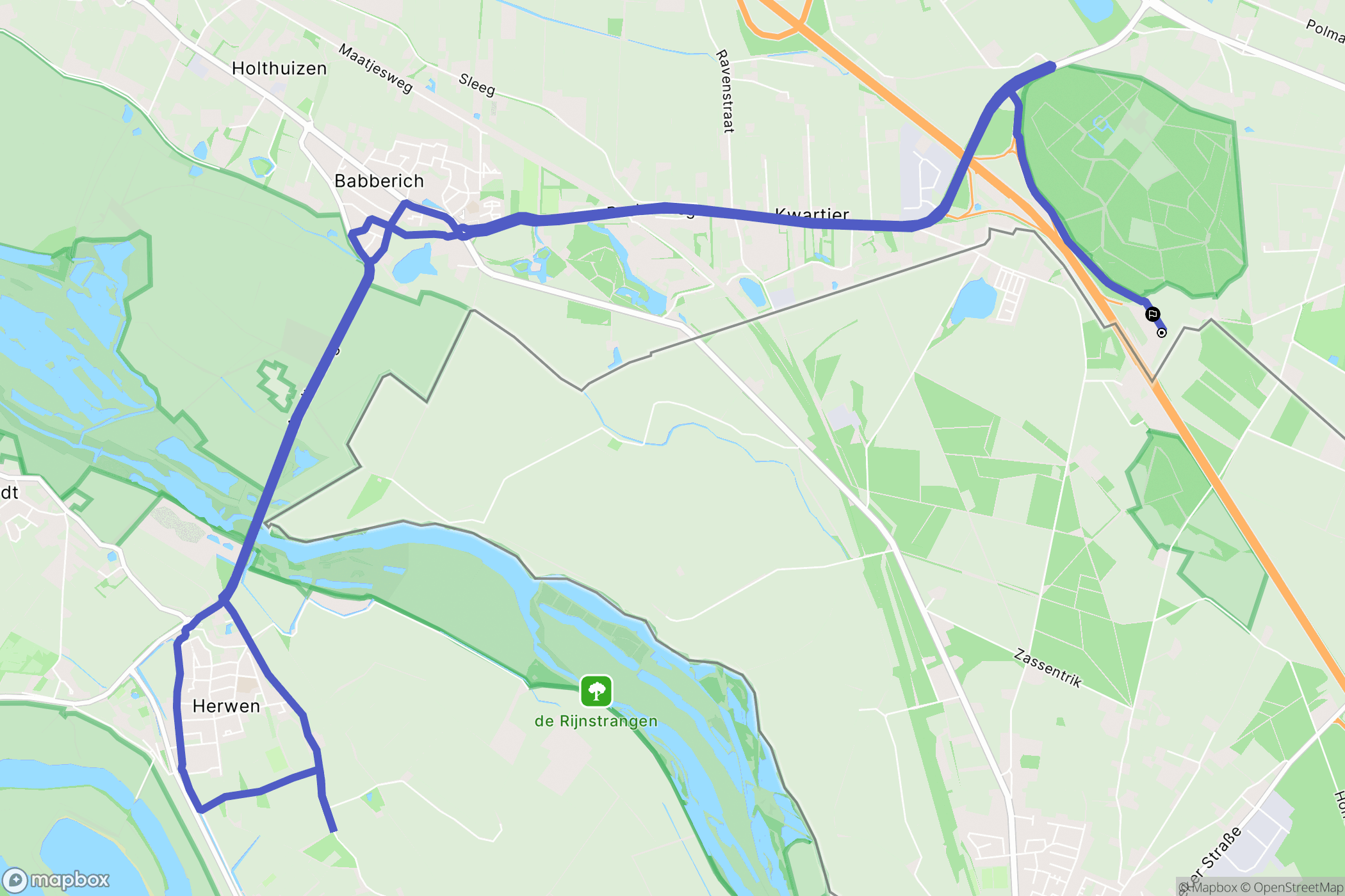 Babberich: routekaart voor buitenactiviteiten - Netherlands