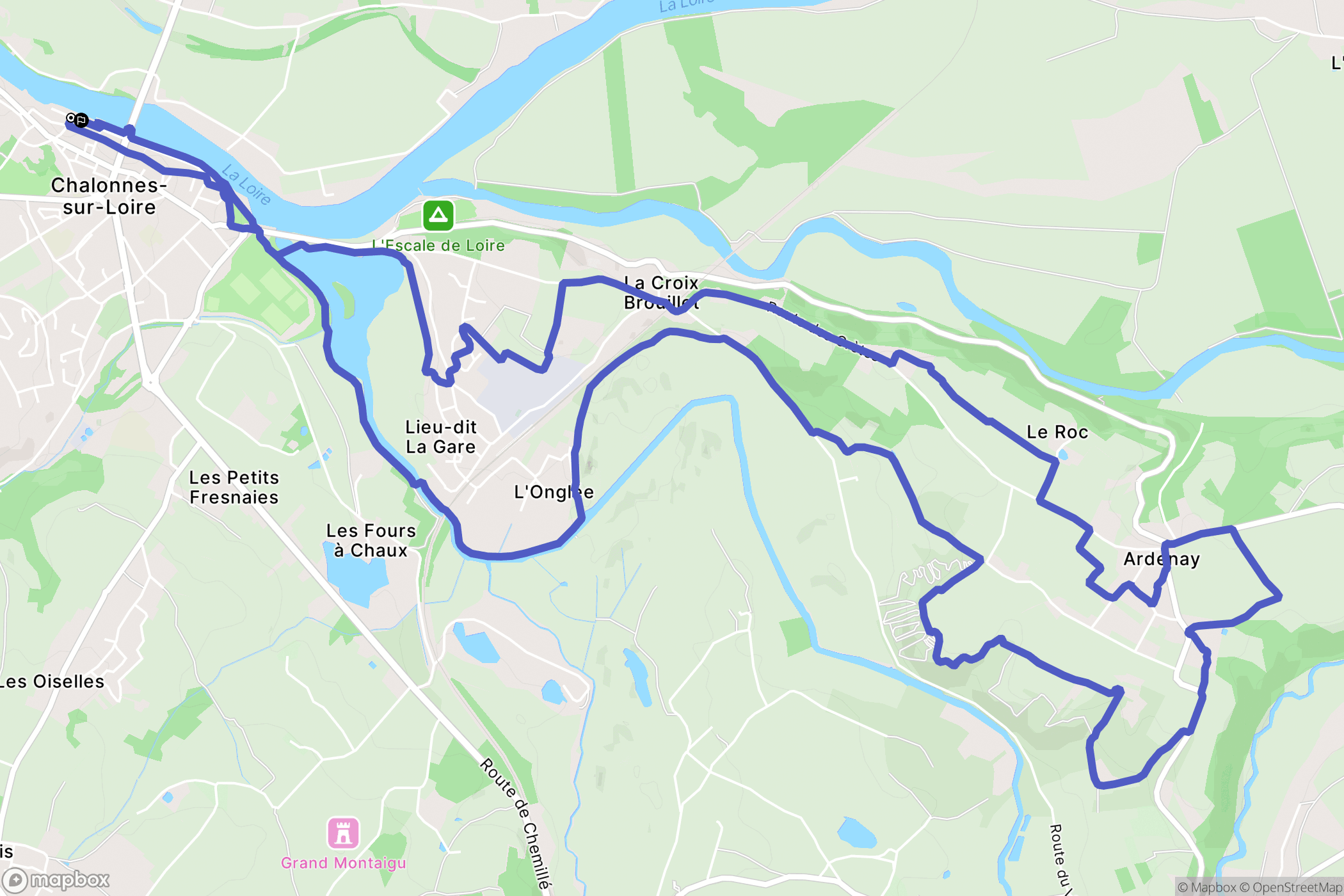 Chalonnes-sur-Loire : carte du parcours de randonnée - France