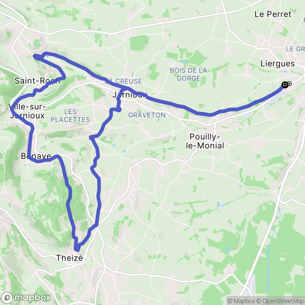 Porte des Pierres Dorées : carte du parcours de randonnée - France