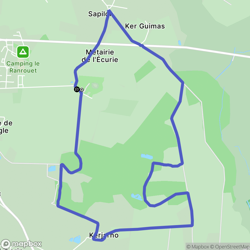 Herbignac : carte du parcours de randonnée - France